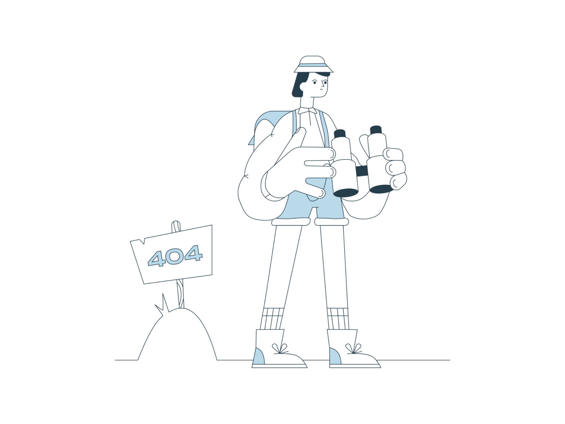 Engaging 404 error graphic with playful elements