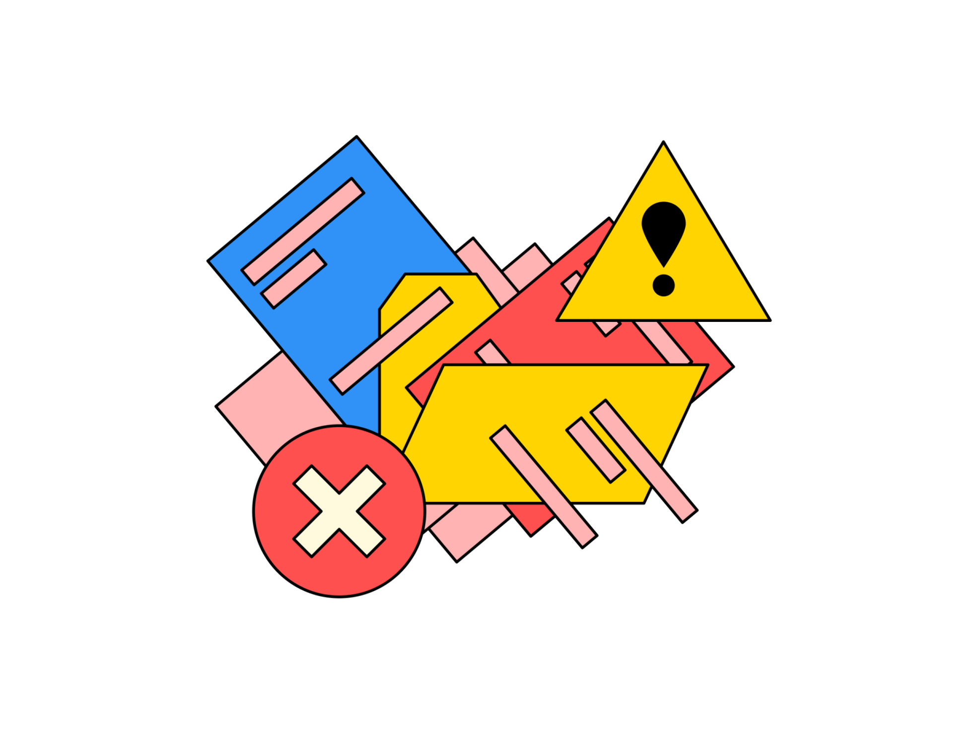 Bold illustration illustrating a tech mishap.