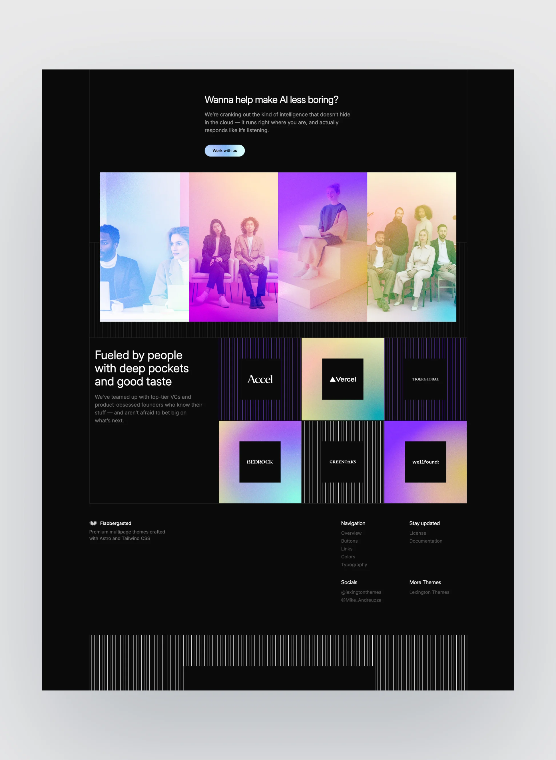 Flabbergasted testimonial section design for reviews