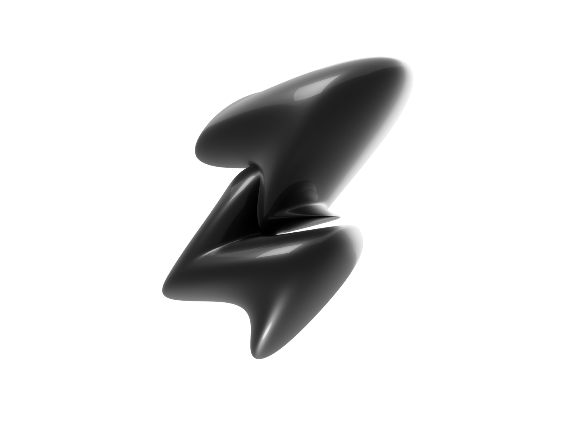 Brutal liquid shapes in a 3D design