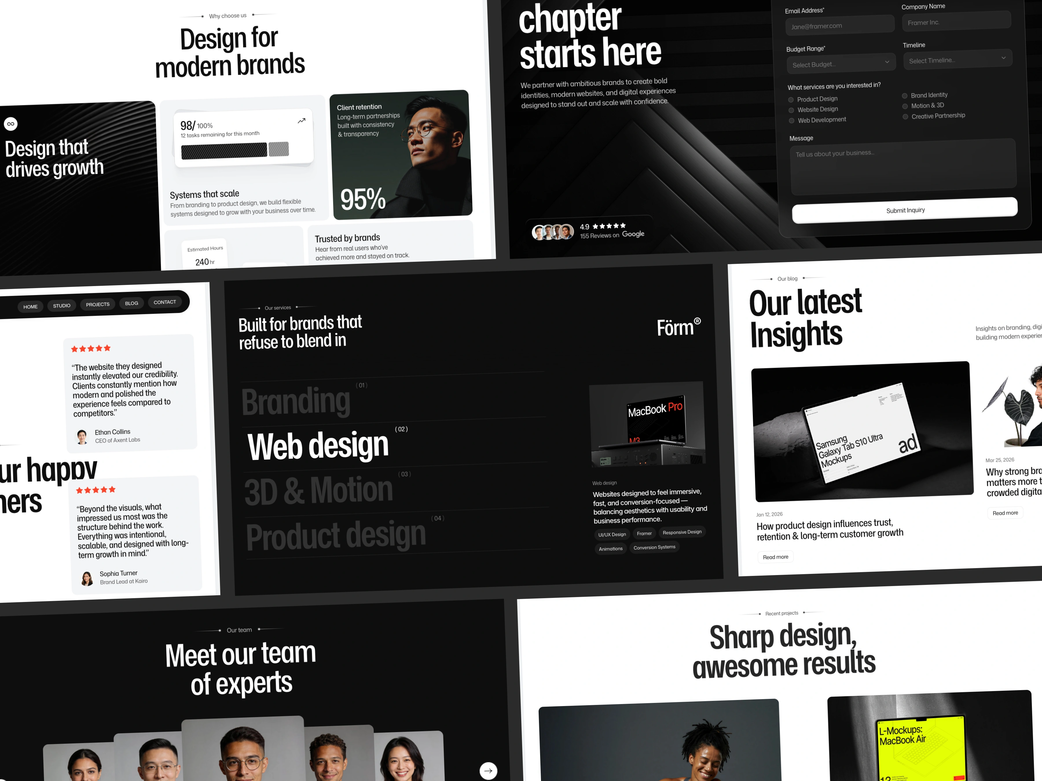 Showcase of customizable components in Form Studio