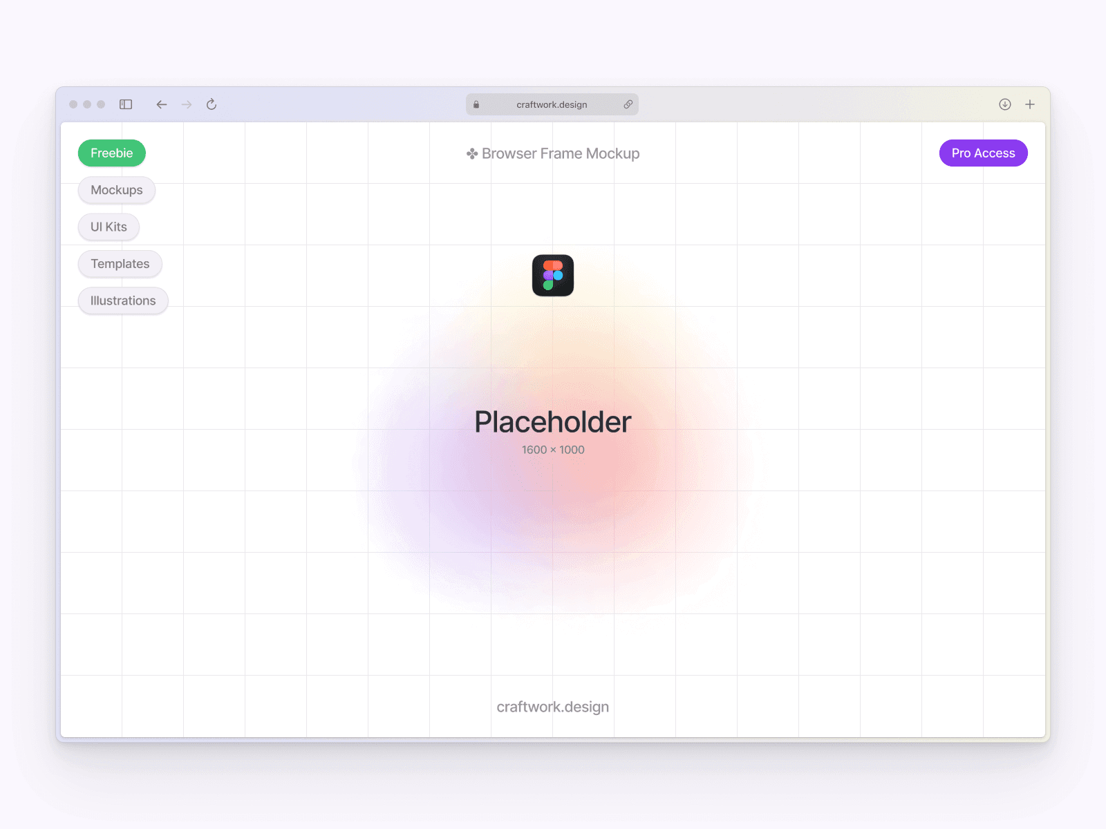 Free browser frame mockup in dark mode