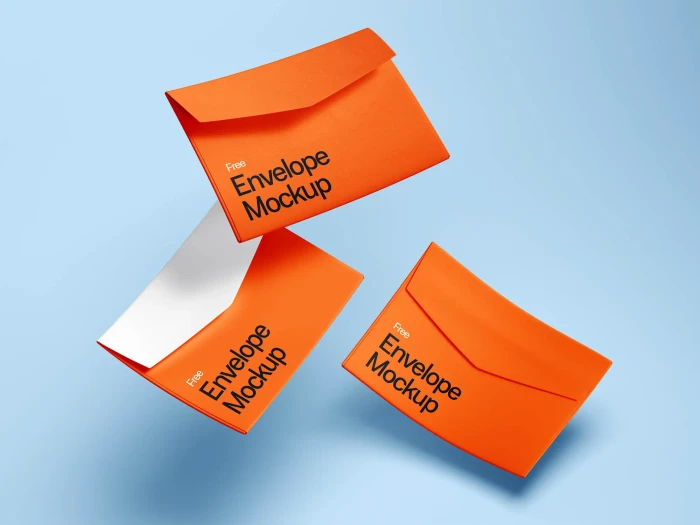 Creative levitating envelope mockup in a modern setting