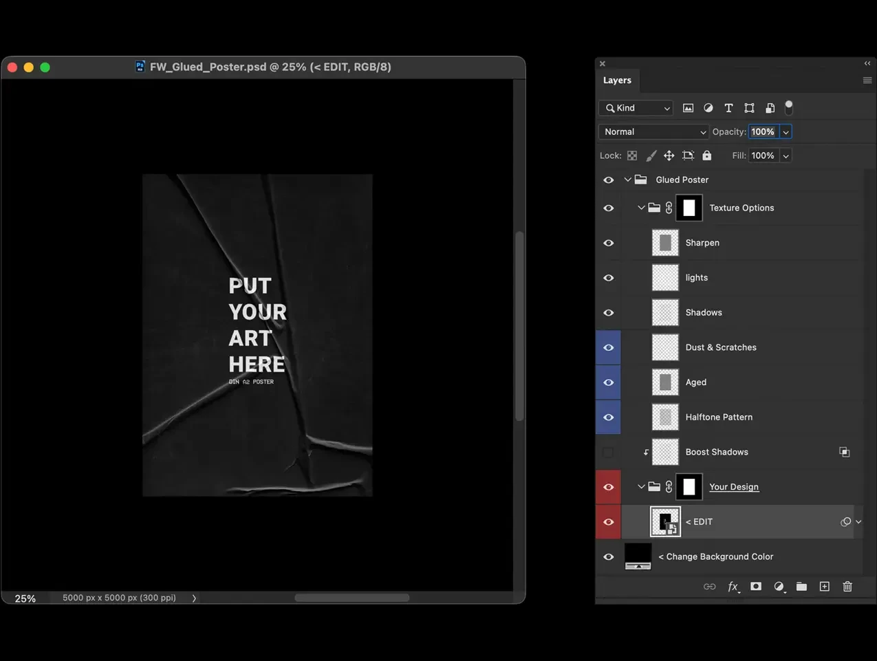 Mockup scene displaying multiple posters in a collage format