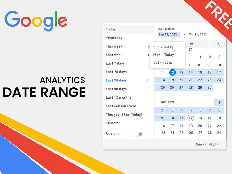 Preview of Google Analytics Date Range Widget created in Adobe XD