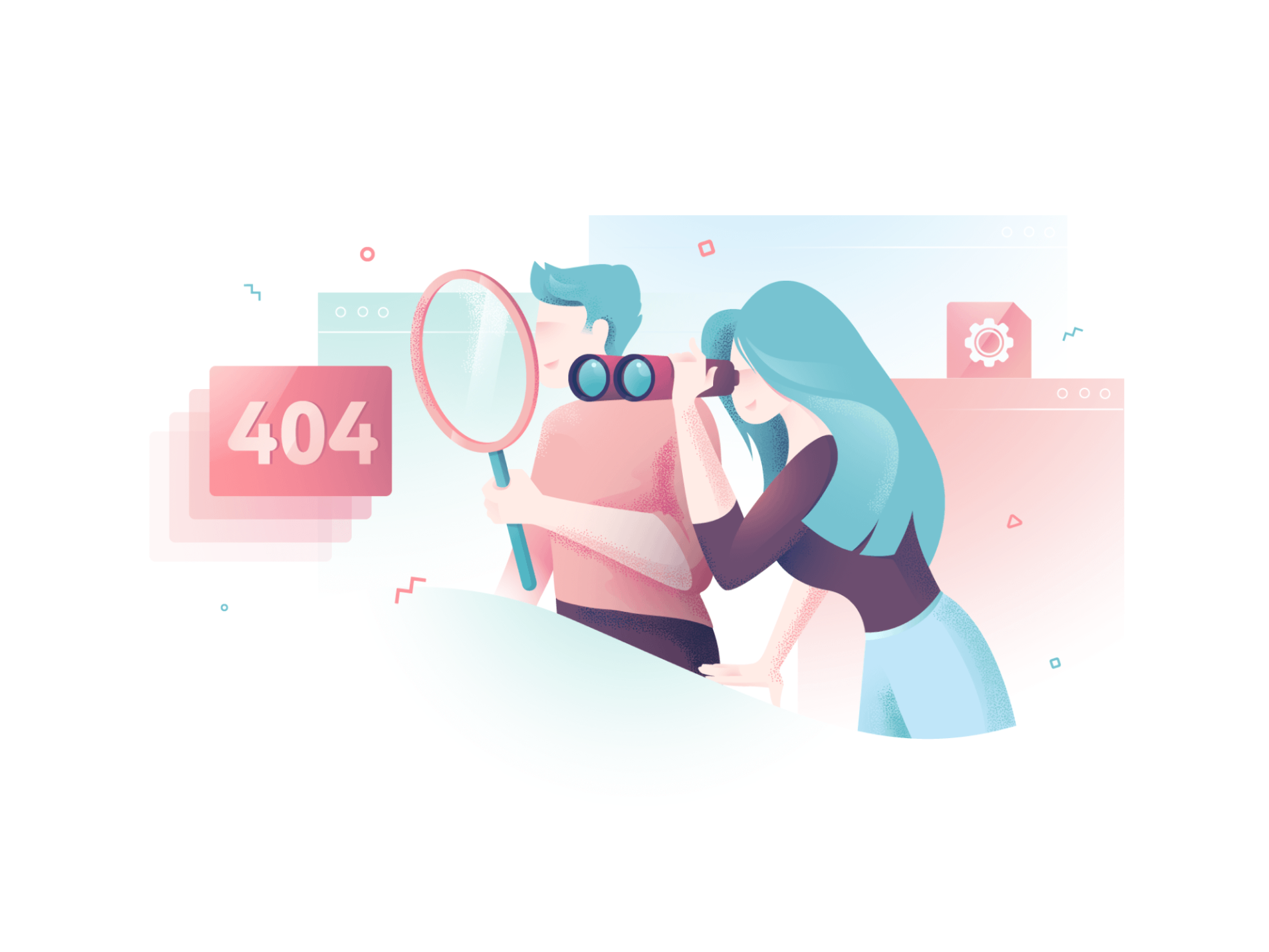 Vector art showing happy professionals at work