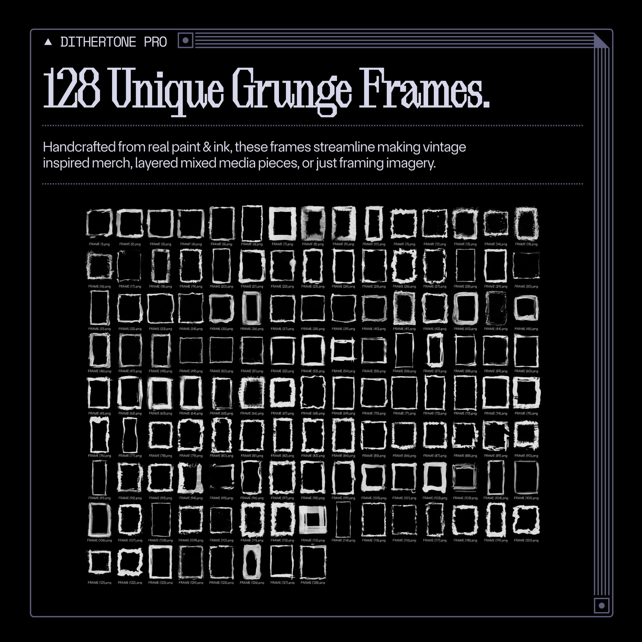 Vintage grunge frame with textured edge