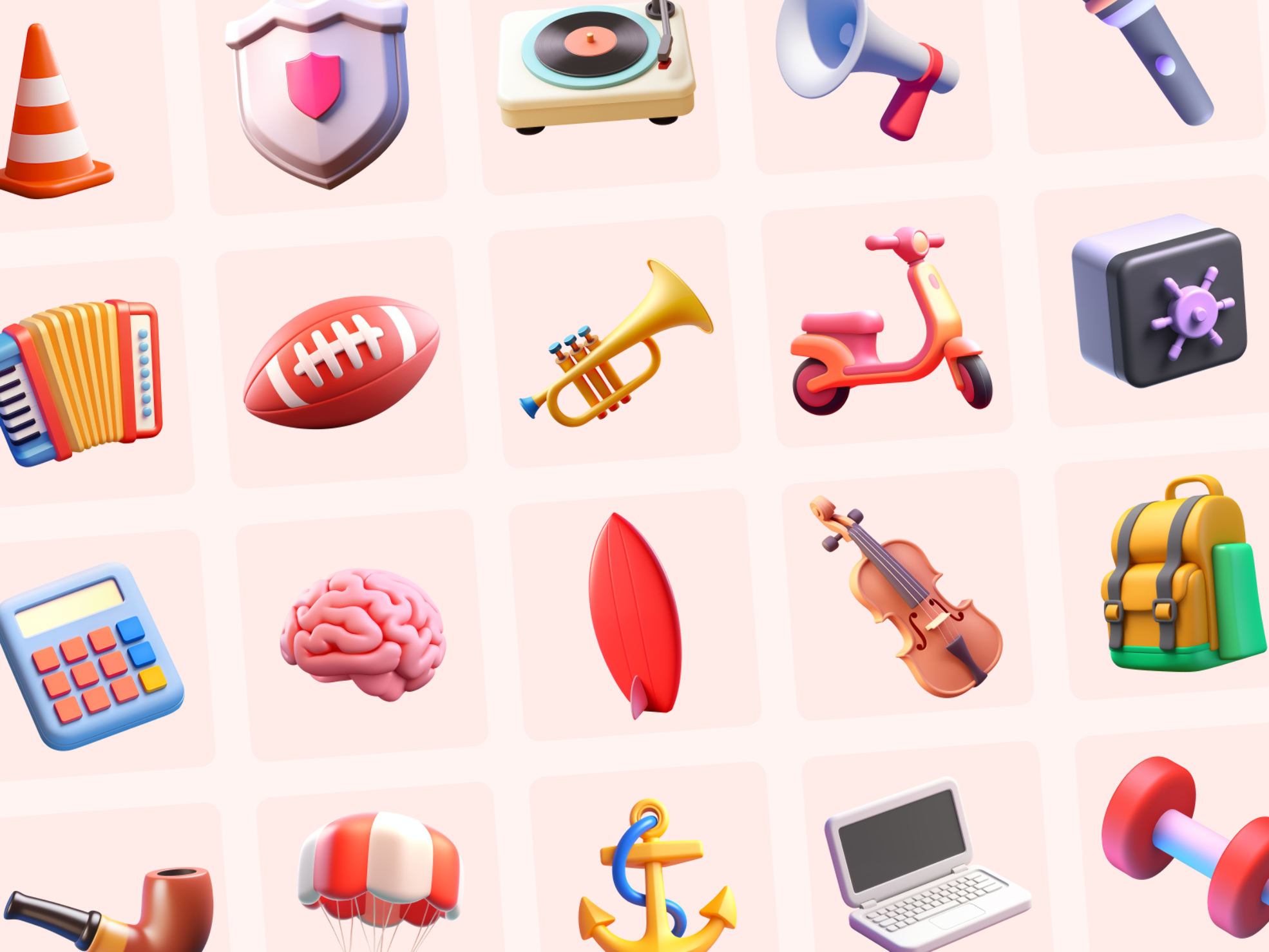 Colorful illustration of musical instruments