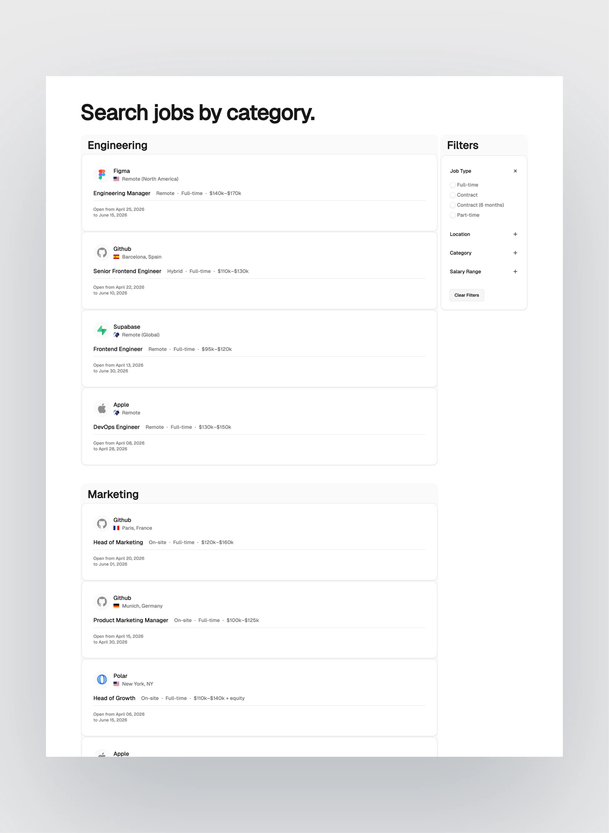 Dark mode layout of the Hirewise template