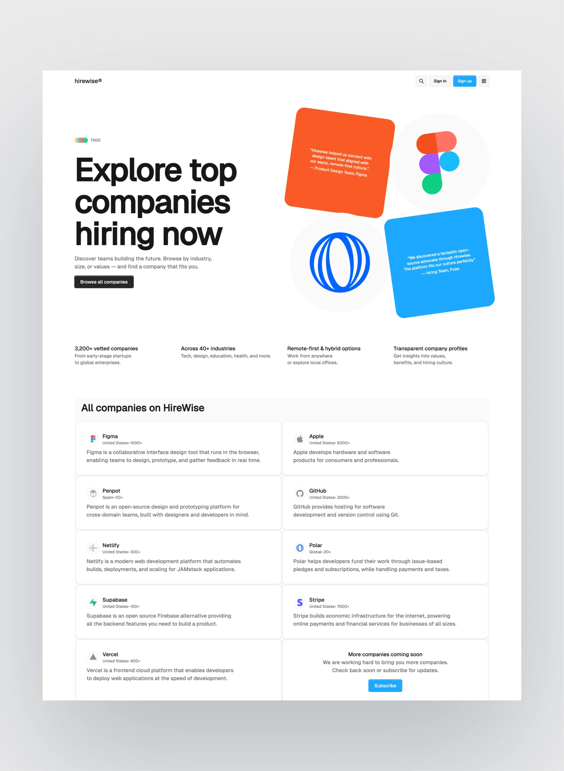 User-friendly navigation in Hirewise template