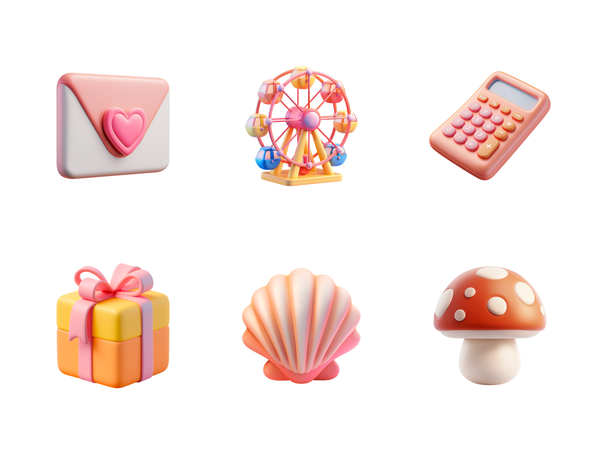AI-generated 3D illustration of colorful objects