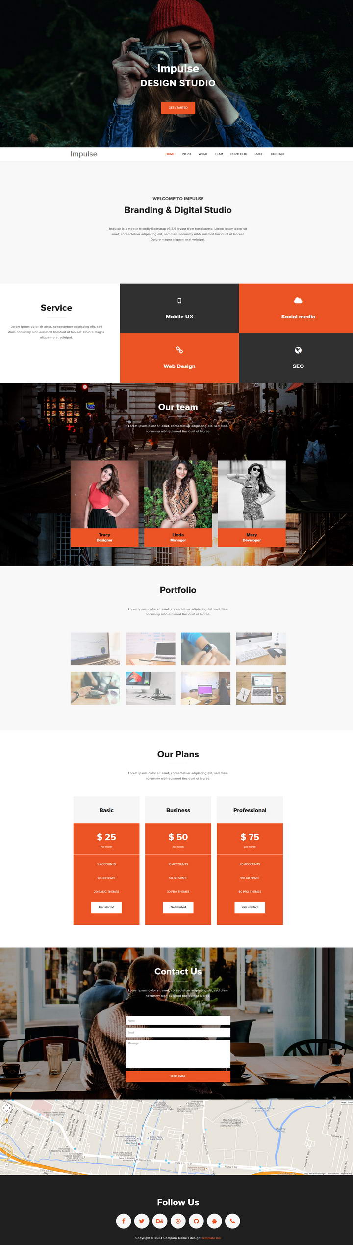 Impulse Template demonstrating mobile-ready features