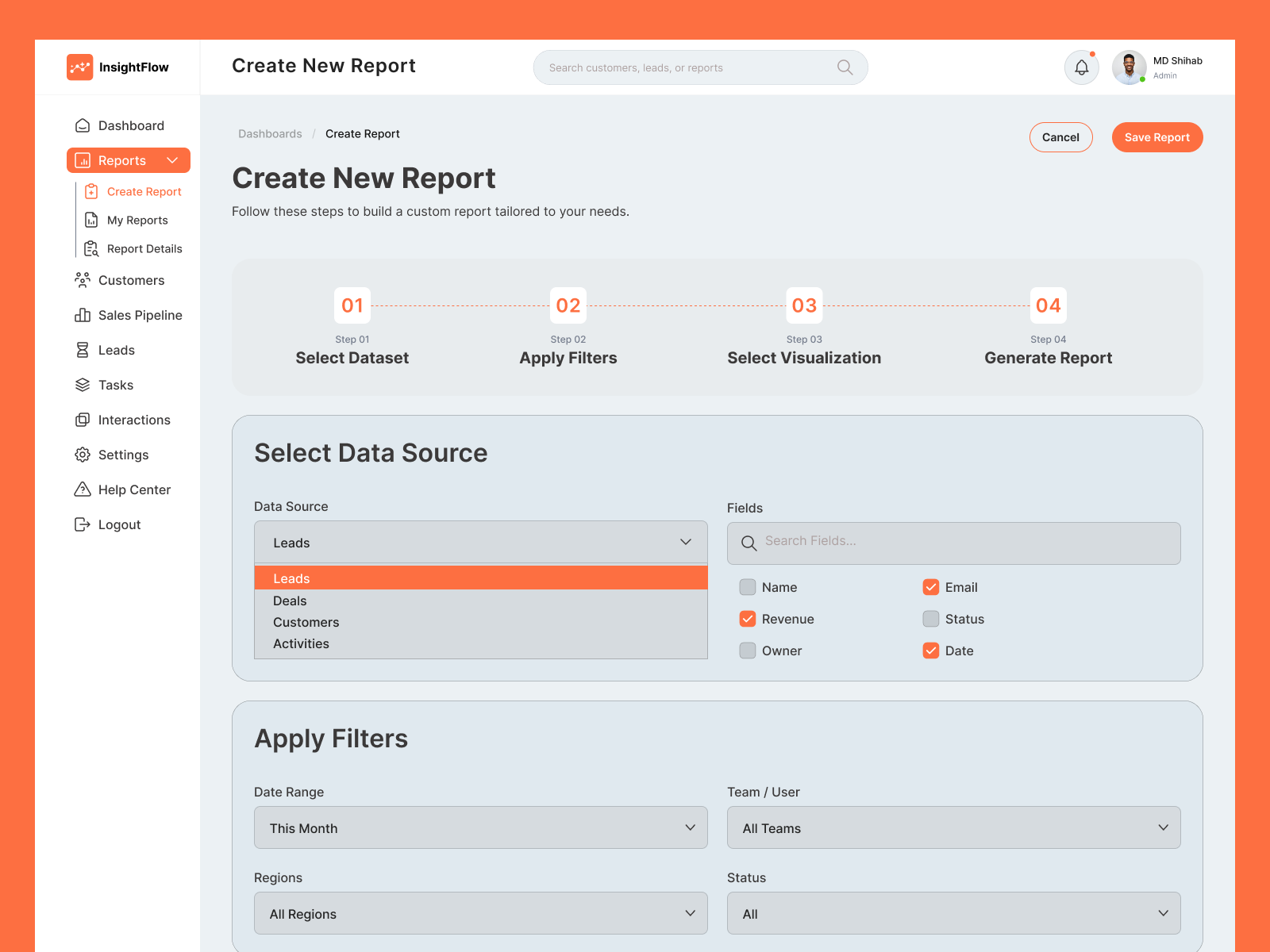 Create reports module of InsightFlow