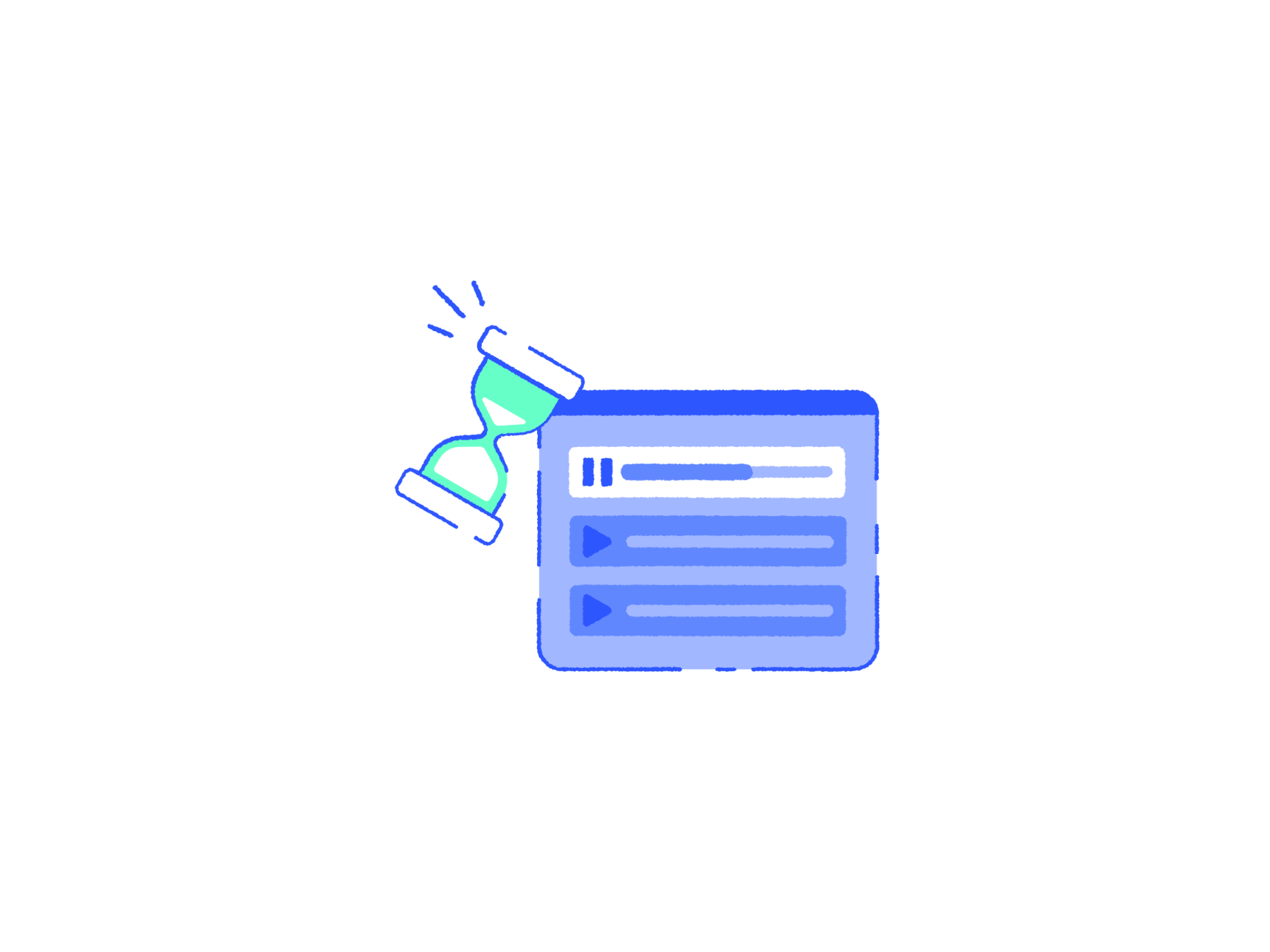 Vector illustration of Interface Constructor elements in blue