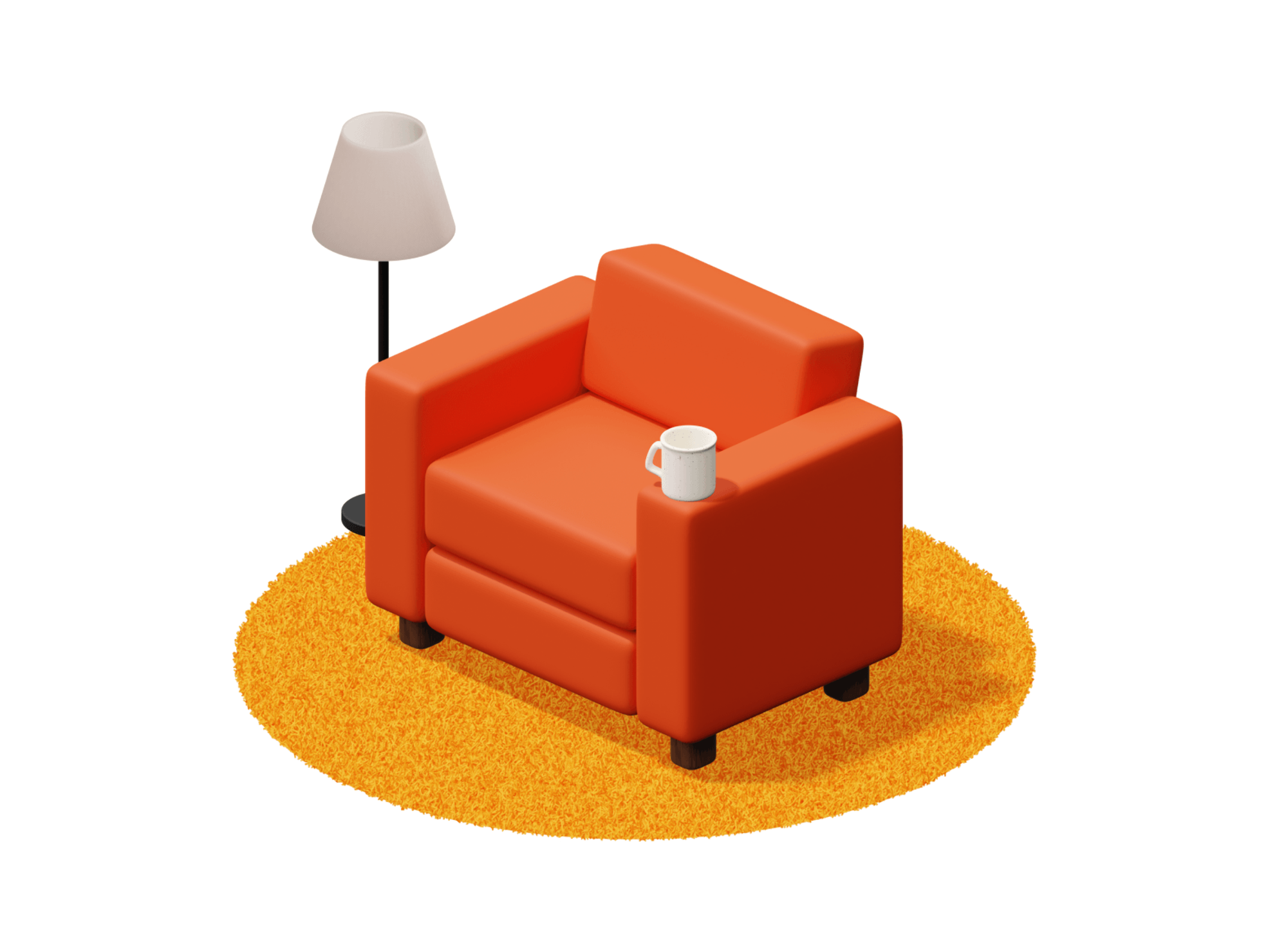 3D illustration of an isometric workspace