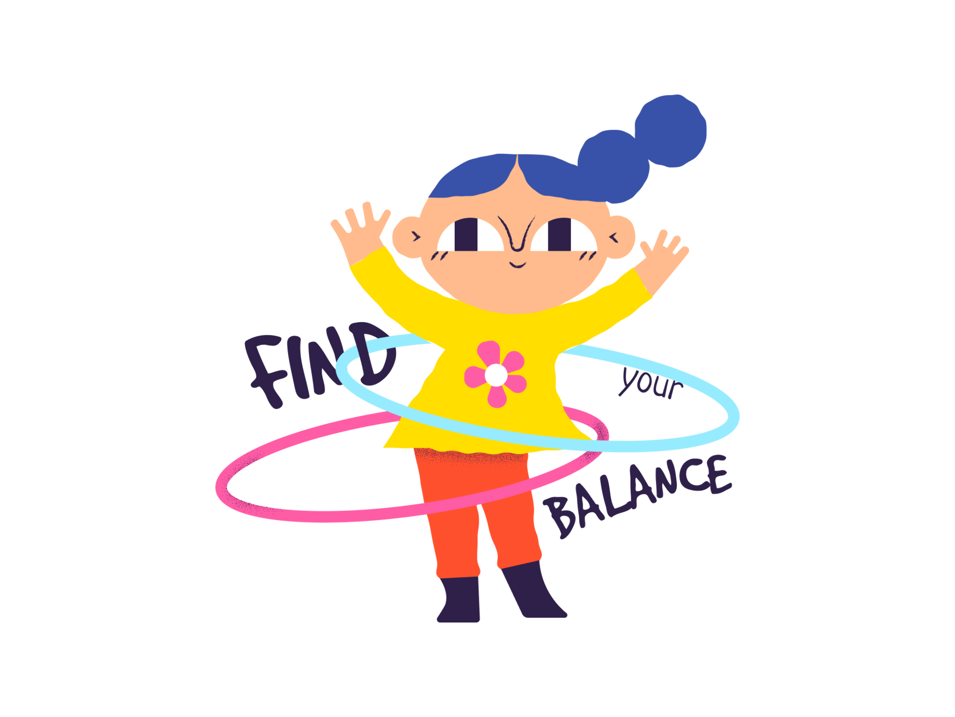 Cheerful design emphasizing perseverance