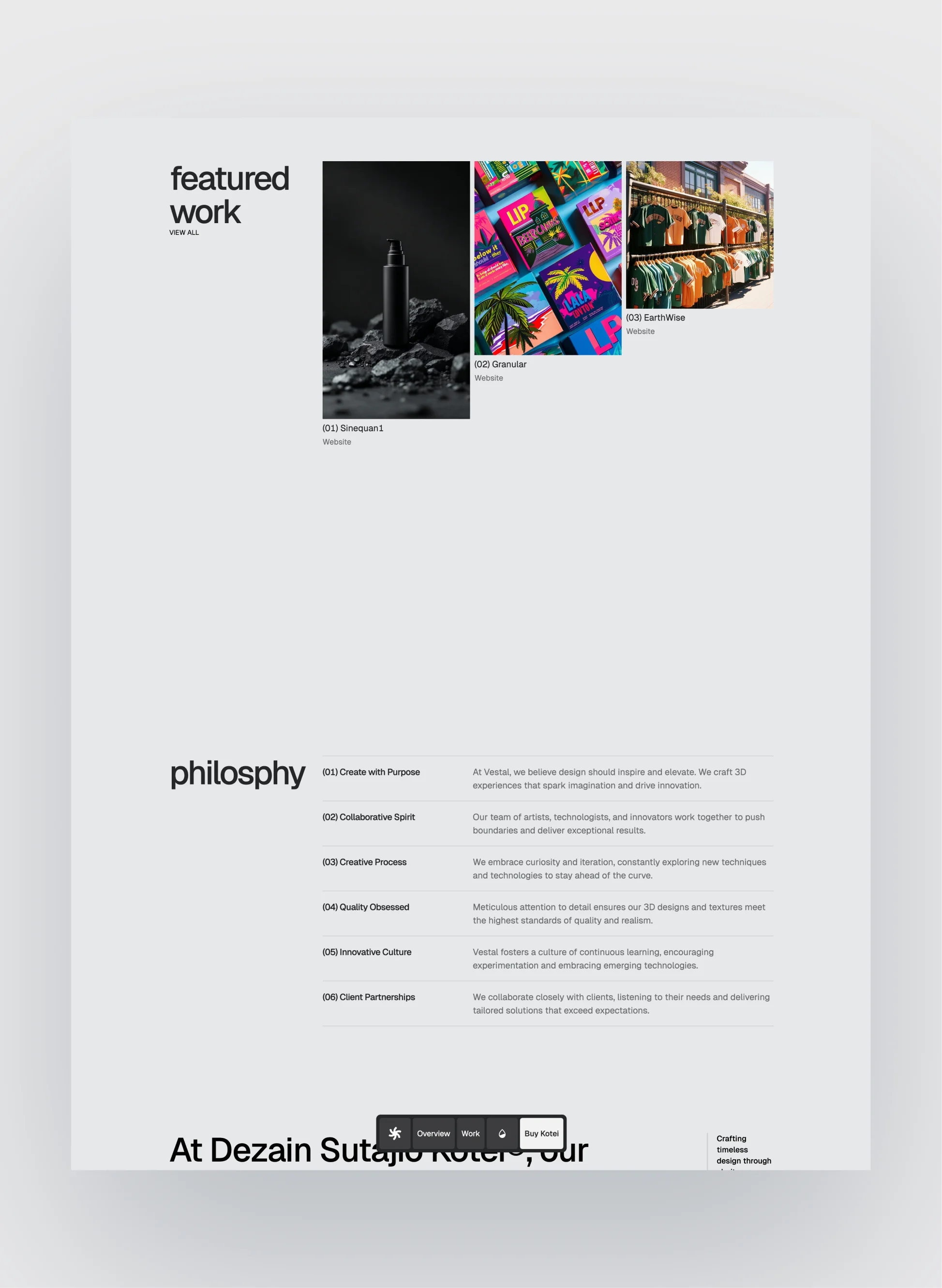Kotei features clean typography style