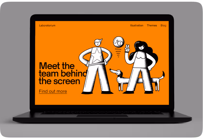 Unique 2D illustration illustrating a tech concept