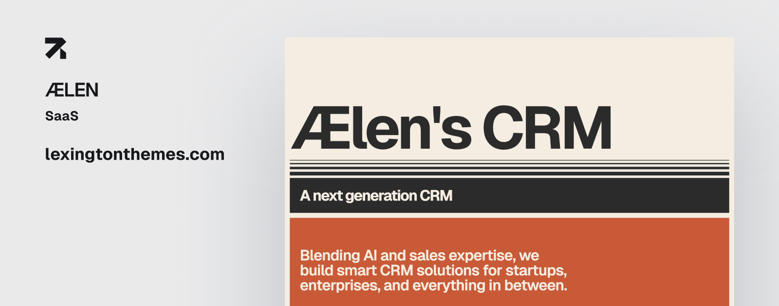 Ælen website template homepage preview