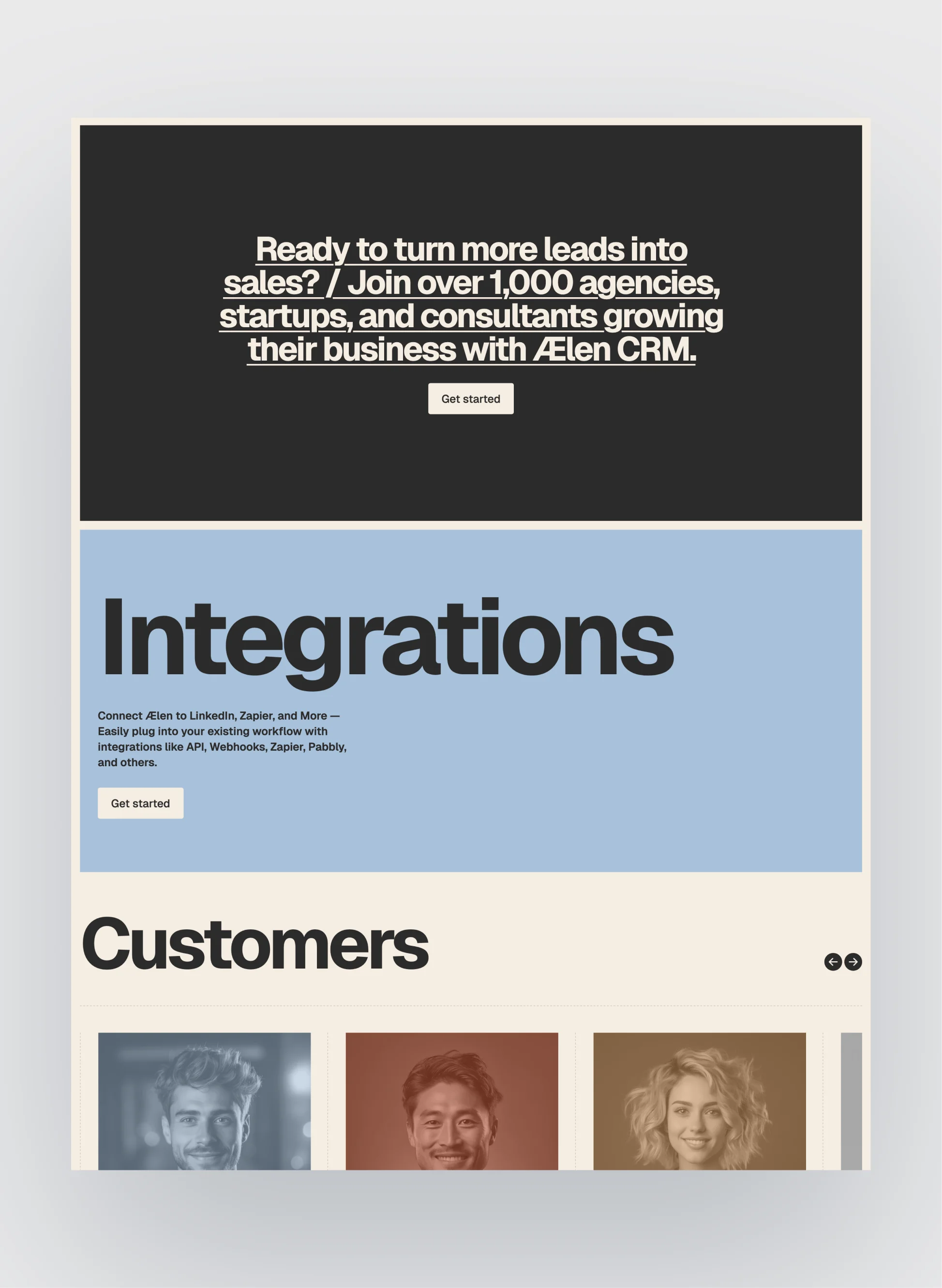 Ælen template user interface elements