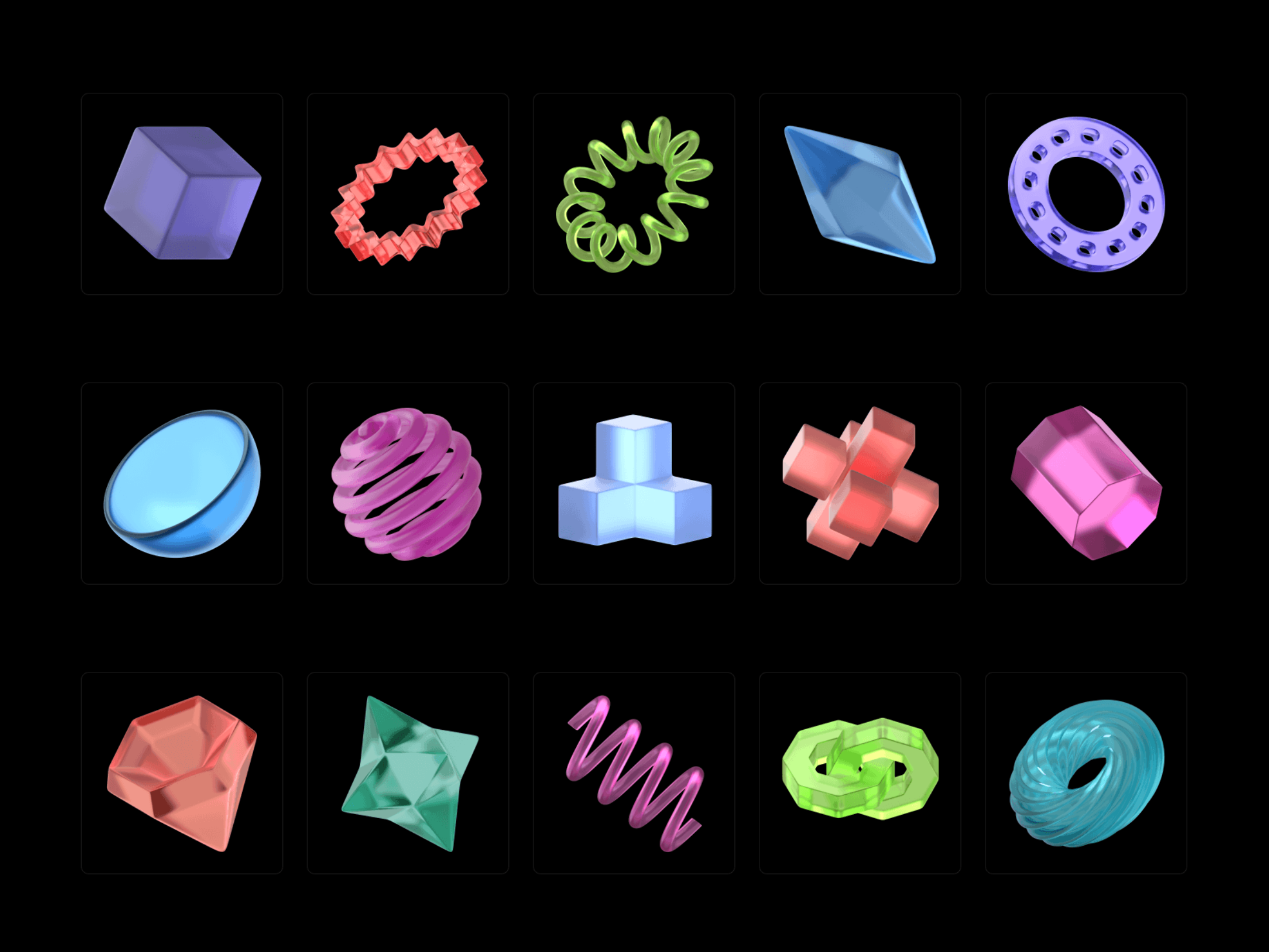 Abstract 3D shape in vibrant colors