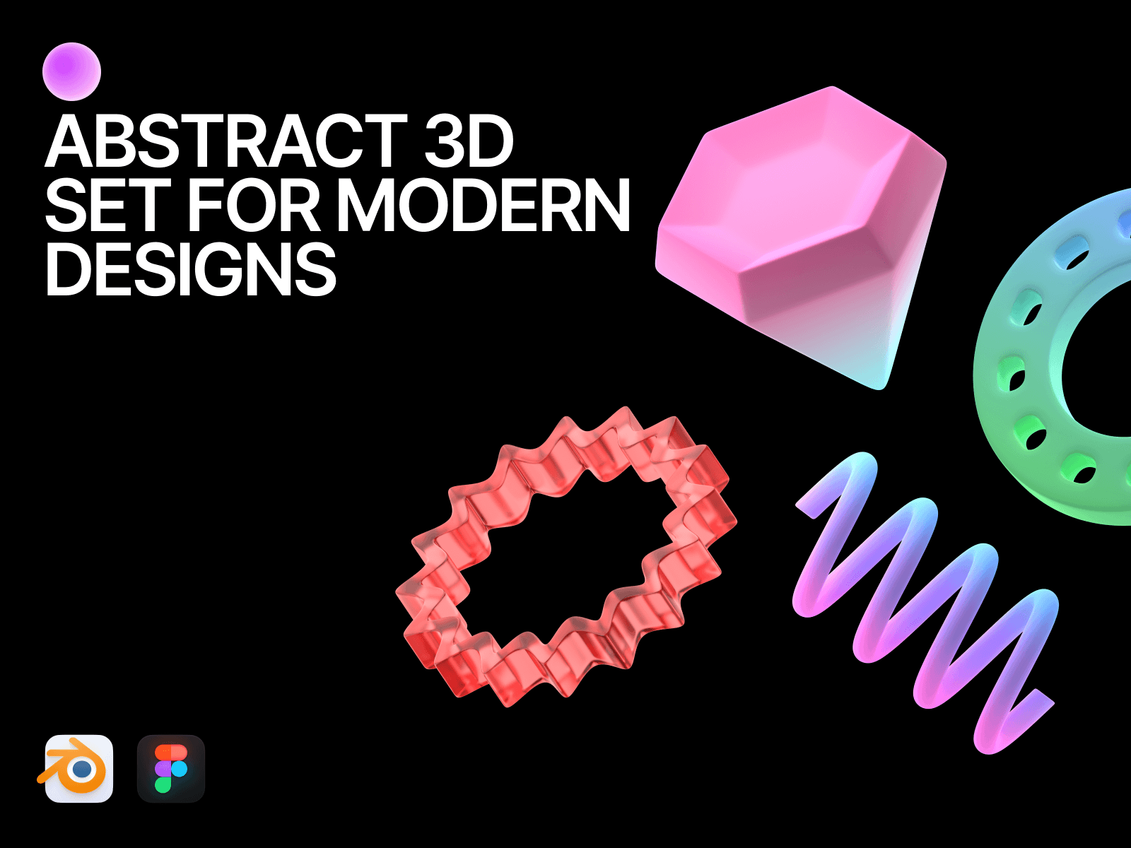 Vivid clay style 3D objects for modern interfaces.