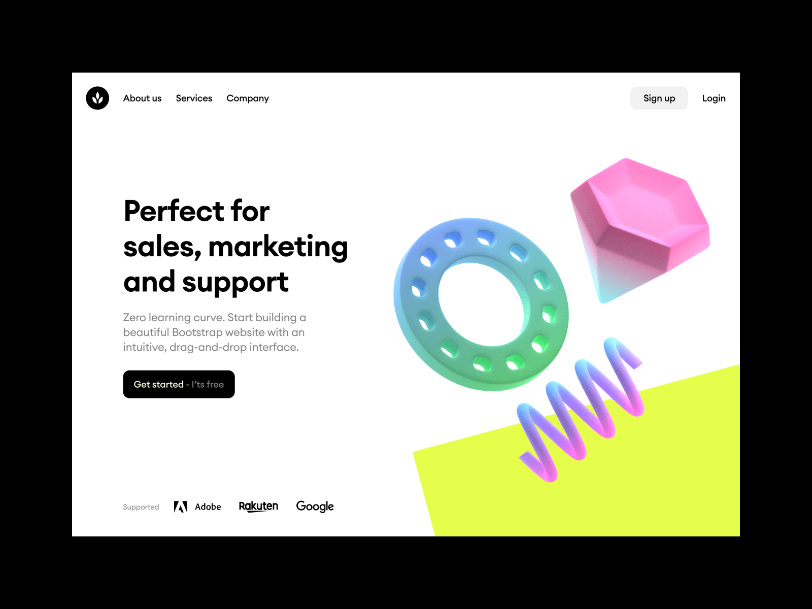 Black style 3D objects with a bold appearance.