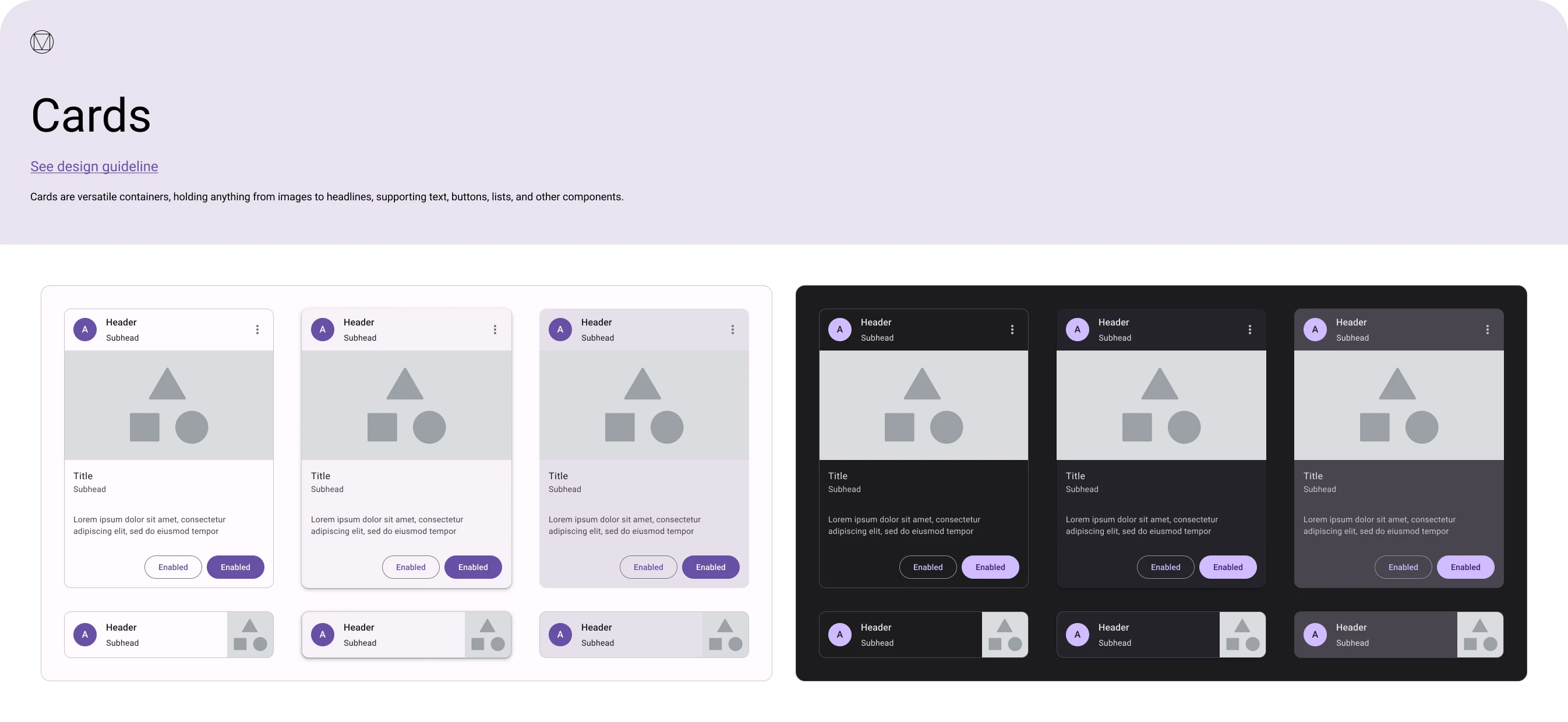 Multiple color styles available in the Material 3 kit