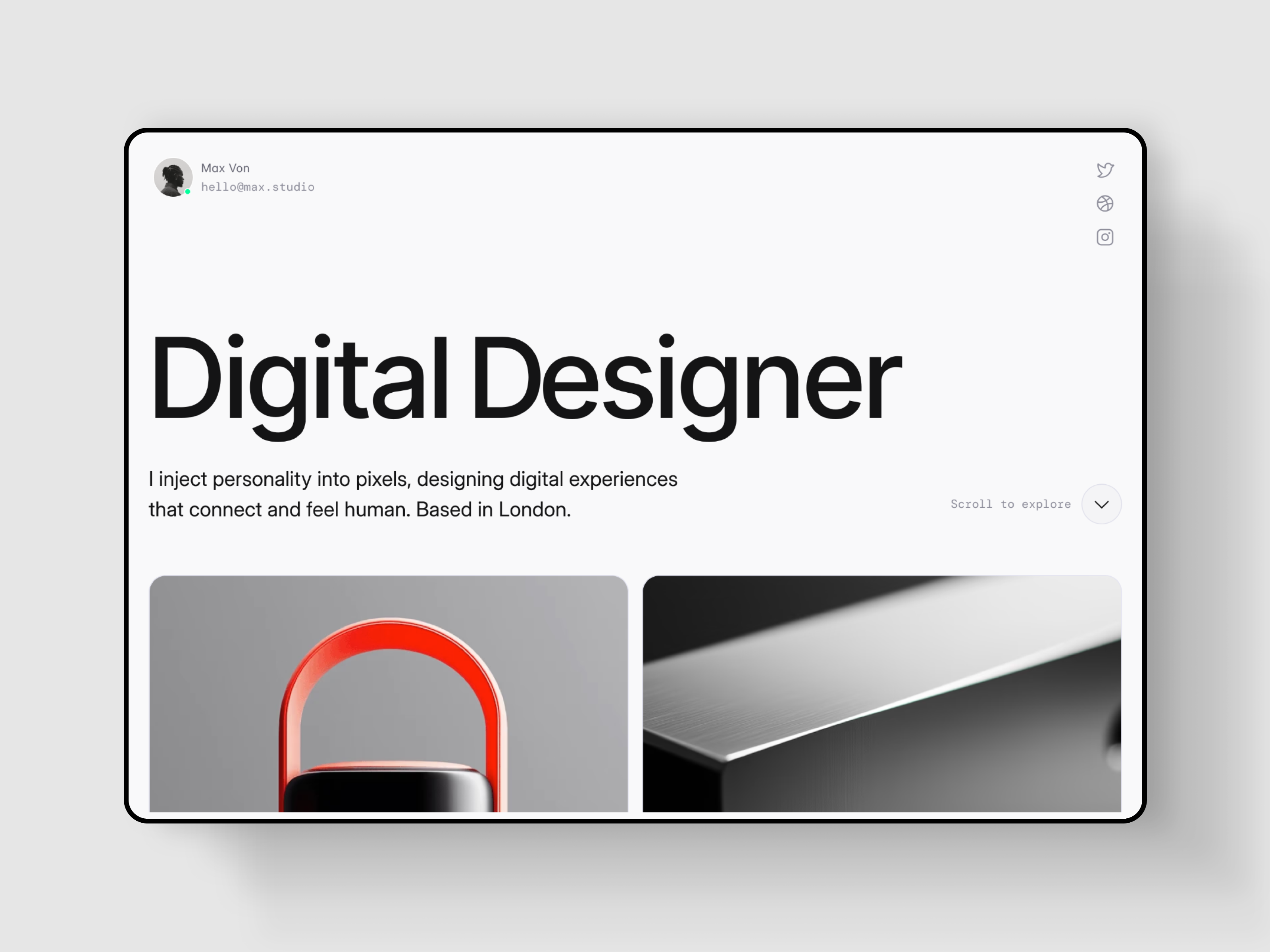 Maxfolio portfolio template preview 1