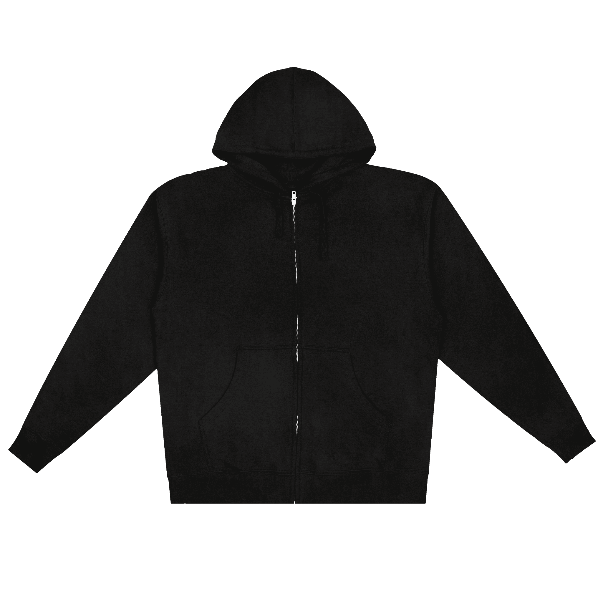 Midweight zip-up hoodie mockup front view