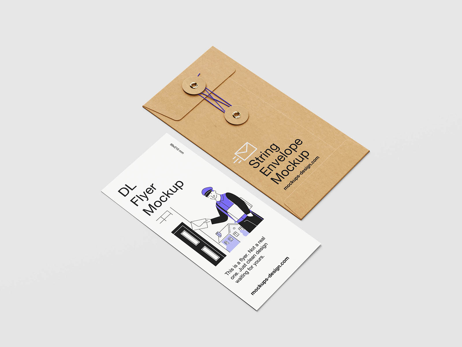 Front view of the minimal string envelope mockup