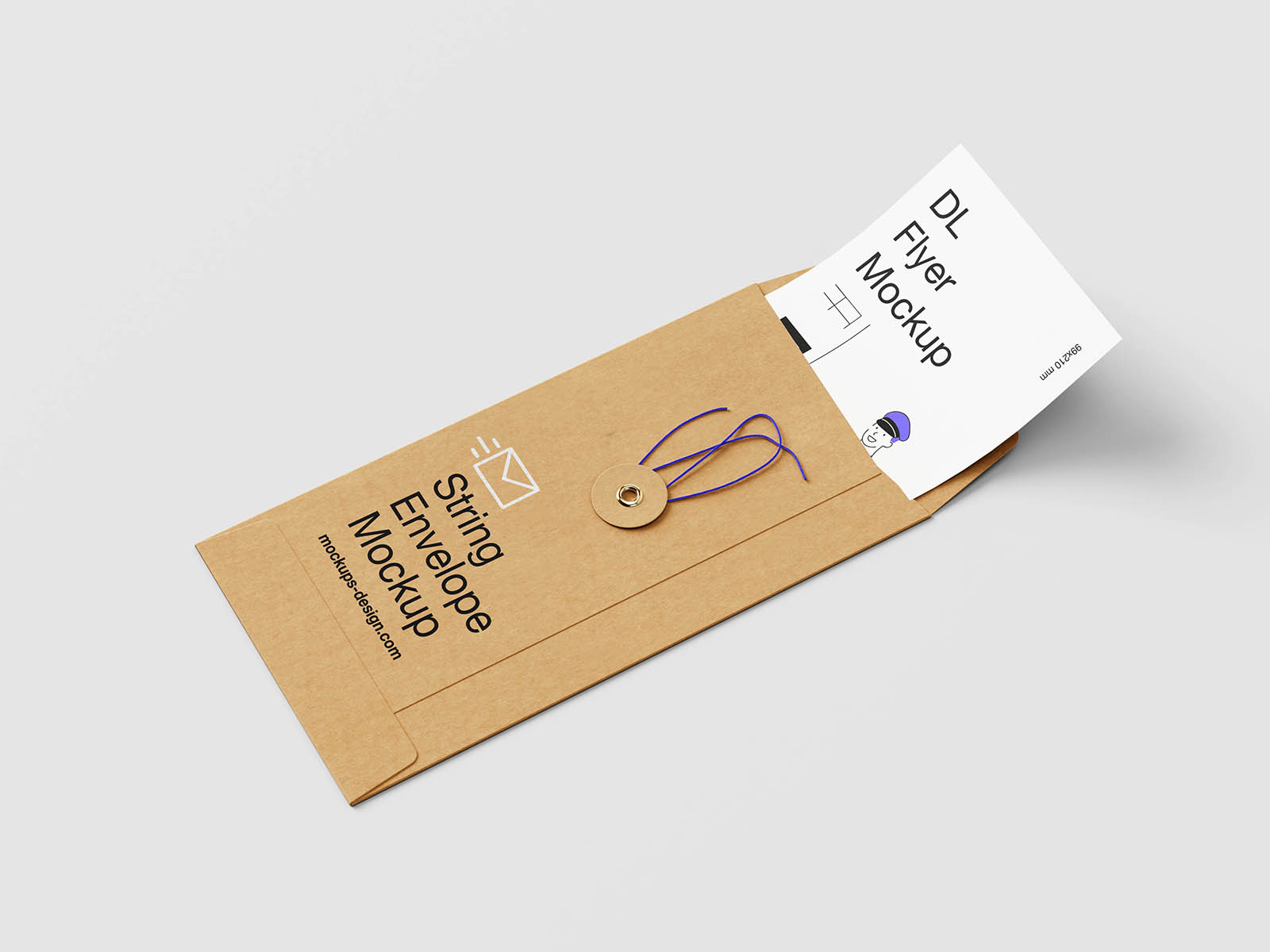 Envelope mockup placed on a textured surface