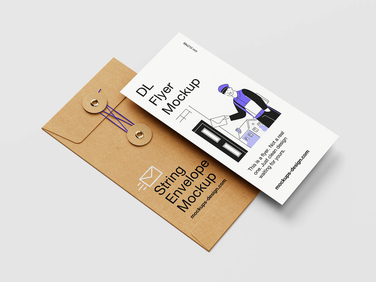 Mockup highlighting the branding space on the envelope