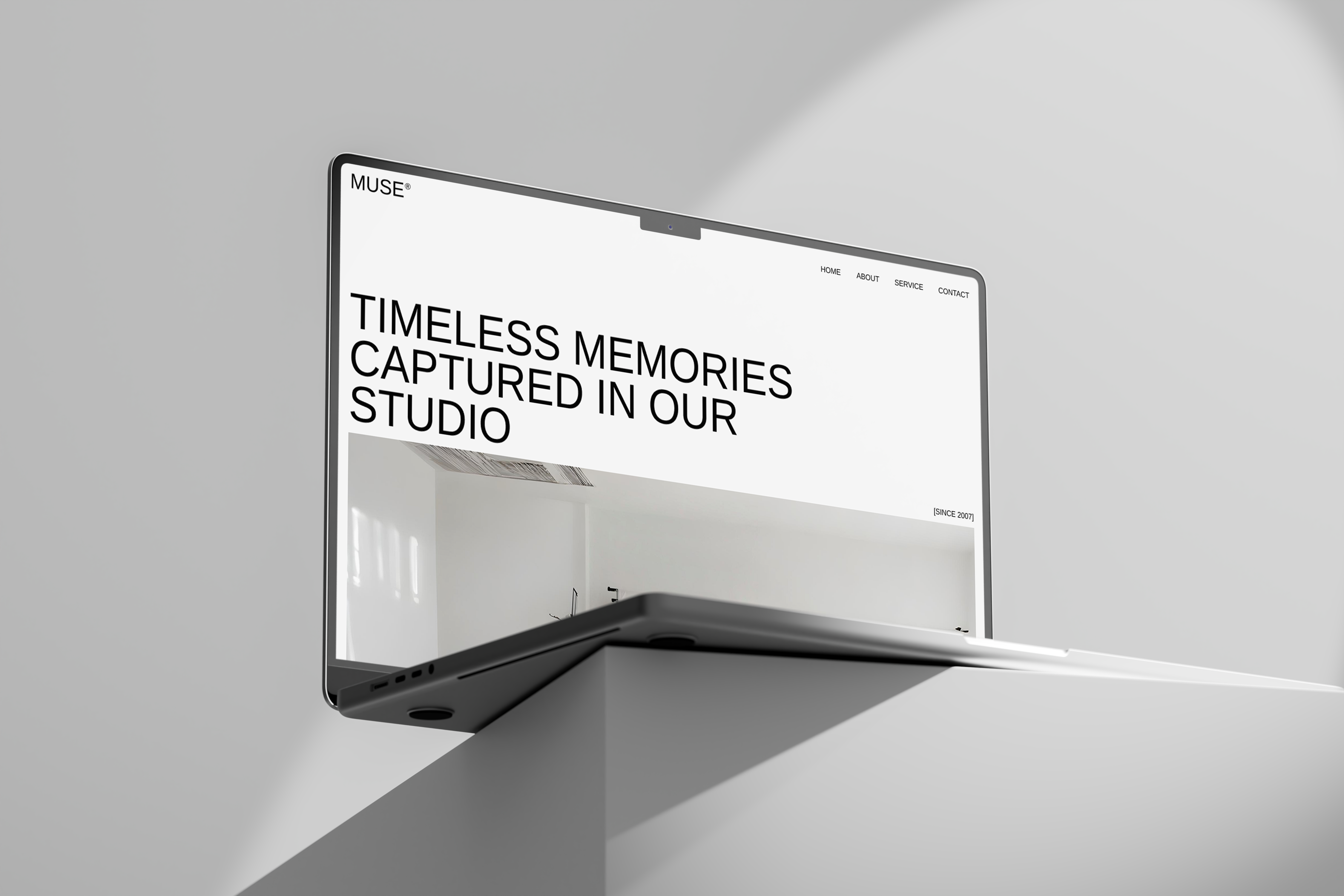 Preview of Muse Studio Framer template homepage