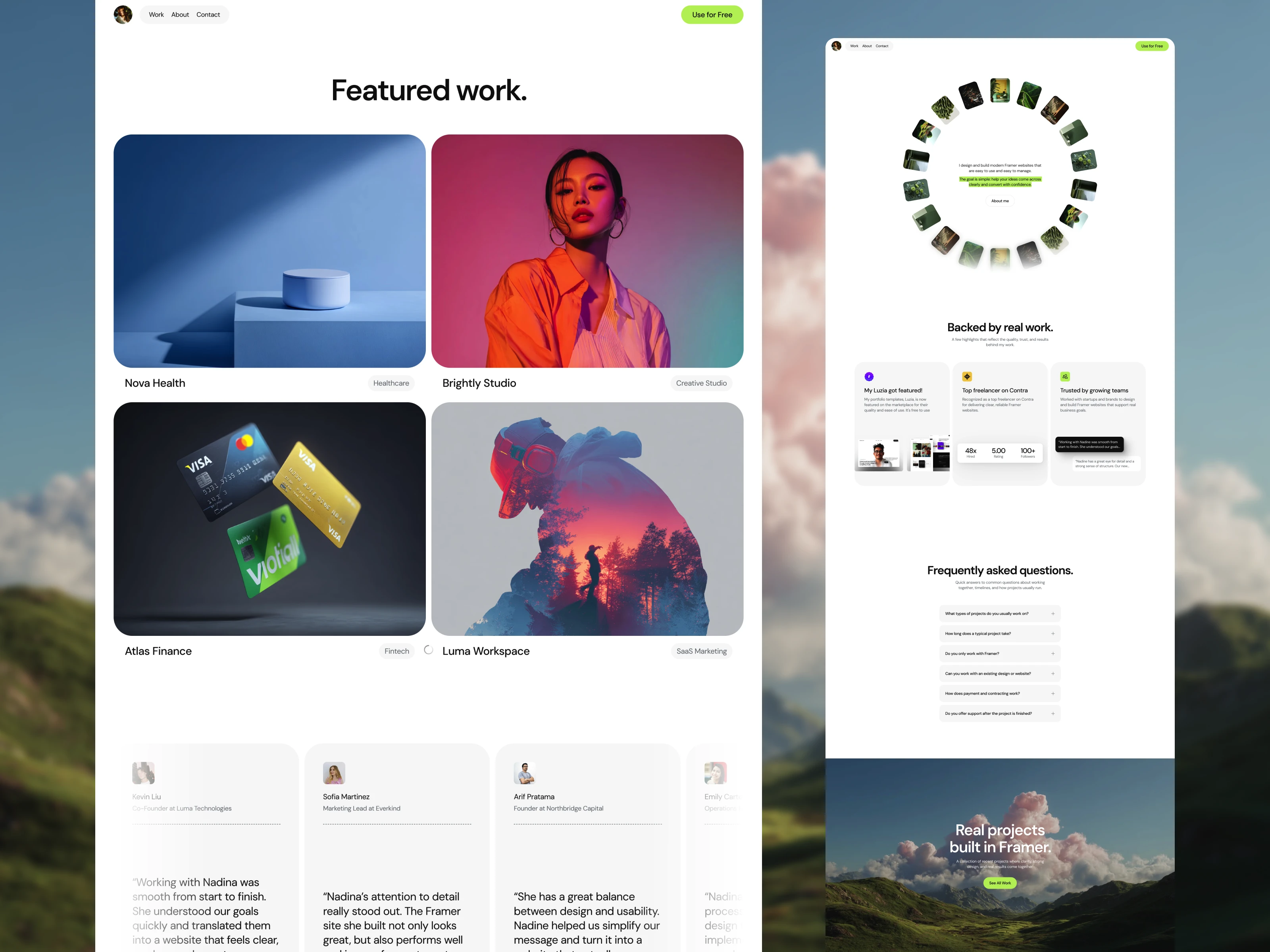 Nadina portfolio template preview 5