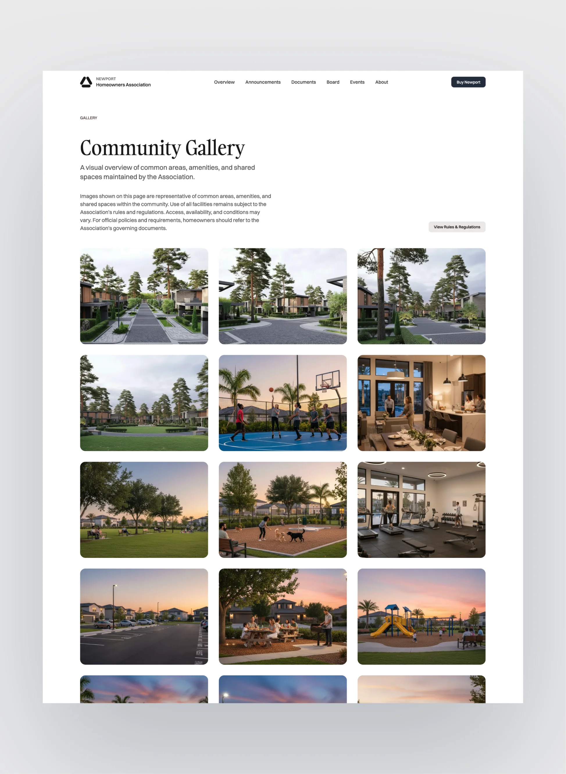 Modern design elements in Newport template