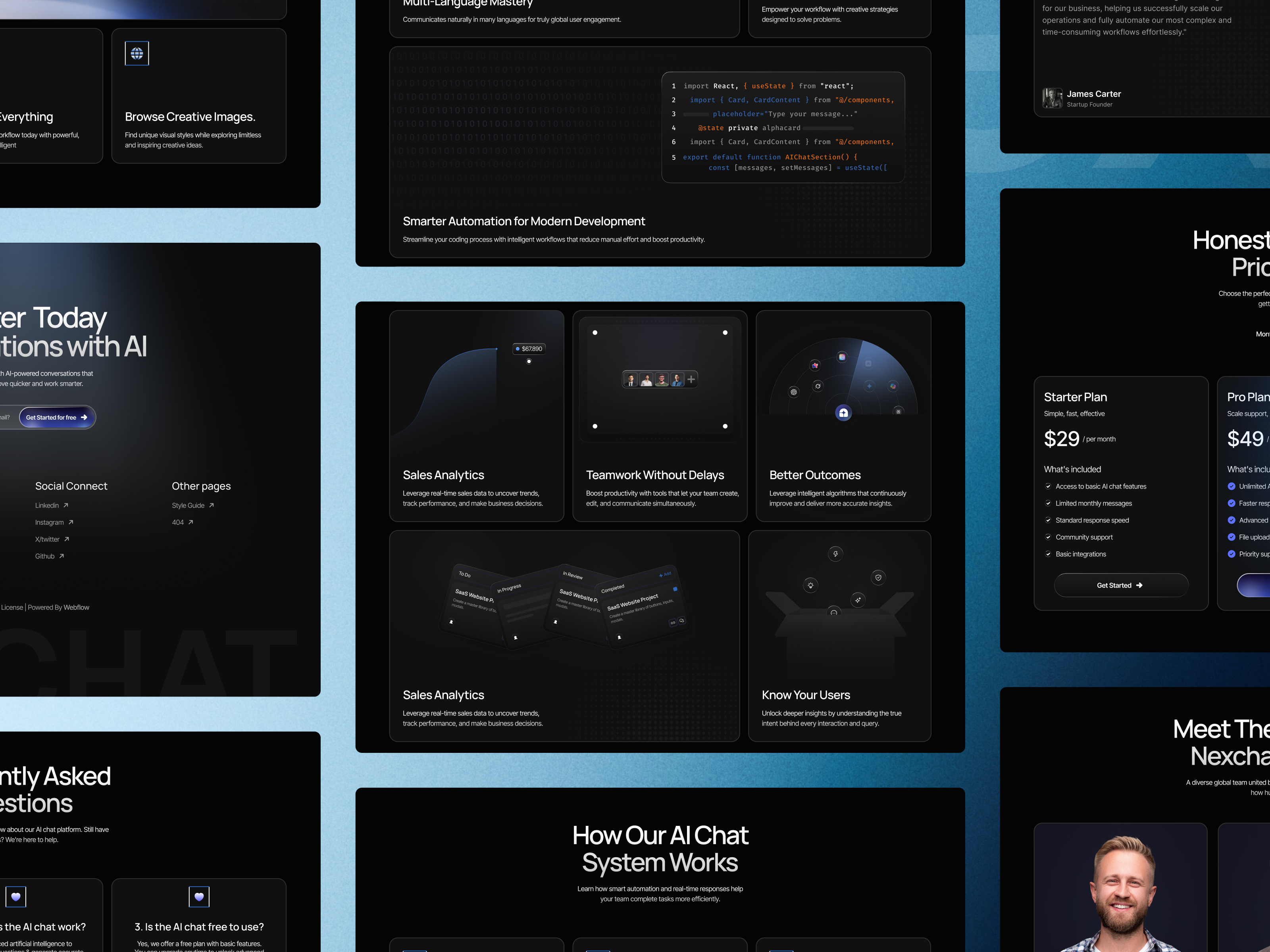 Nexchat features section layout