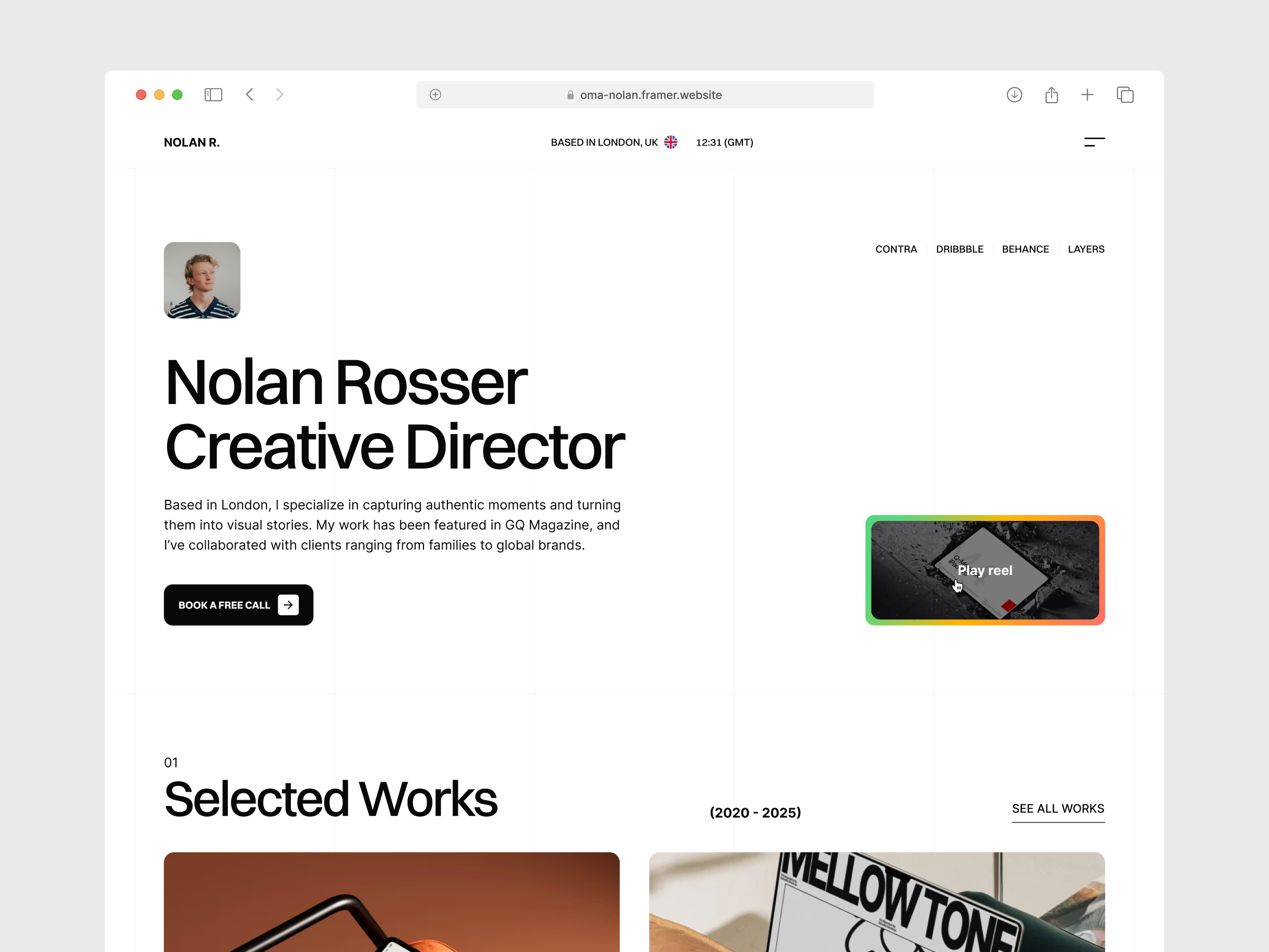 Minimalist design of Nolan Lite template