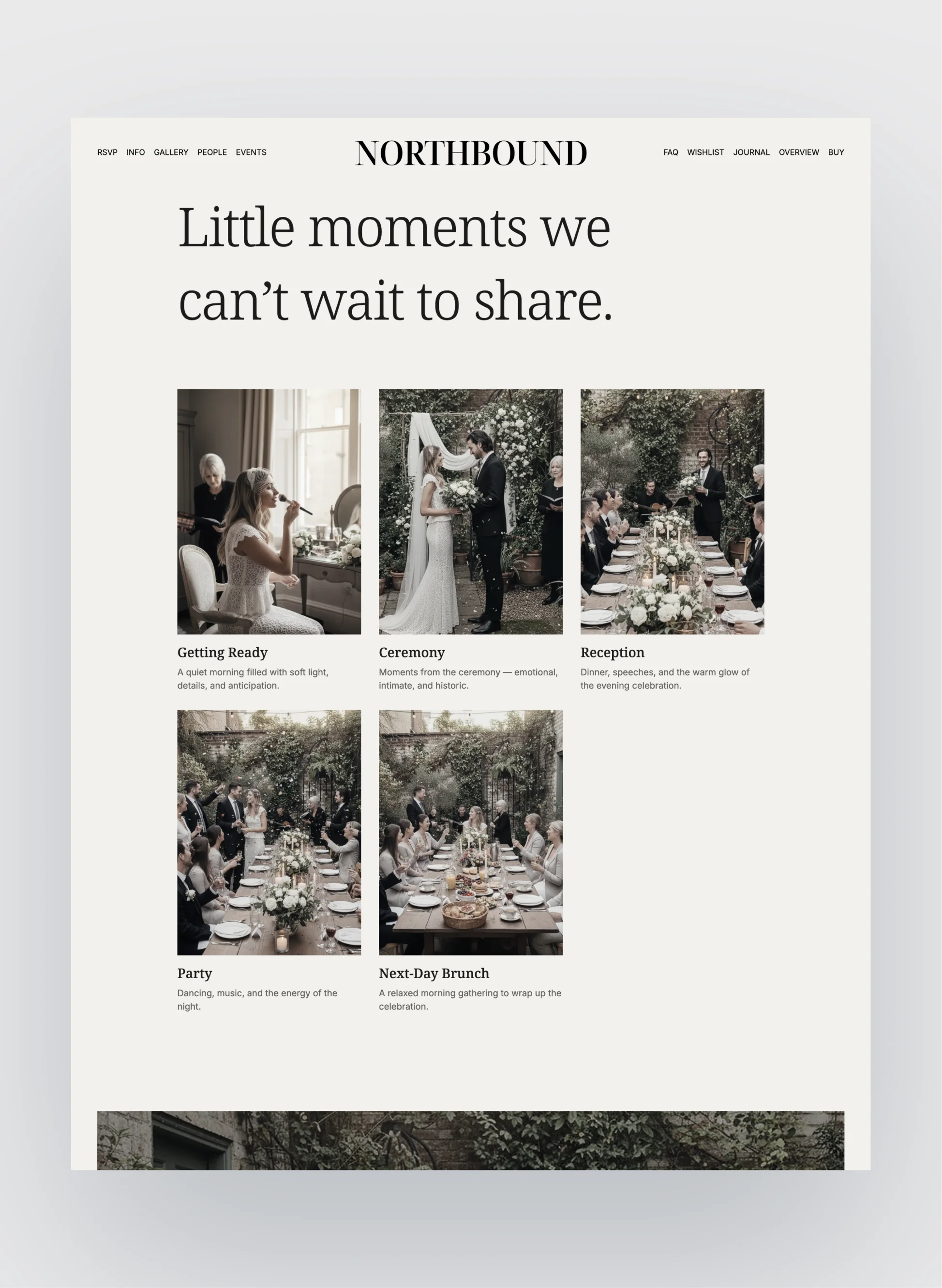 Responsive design view of Northbound template