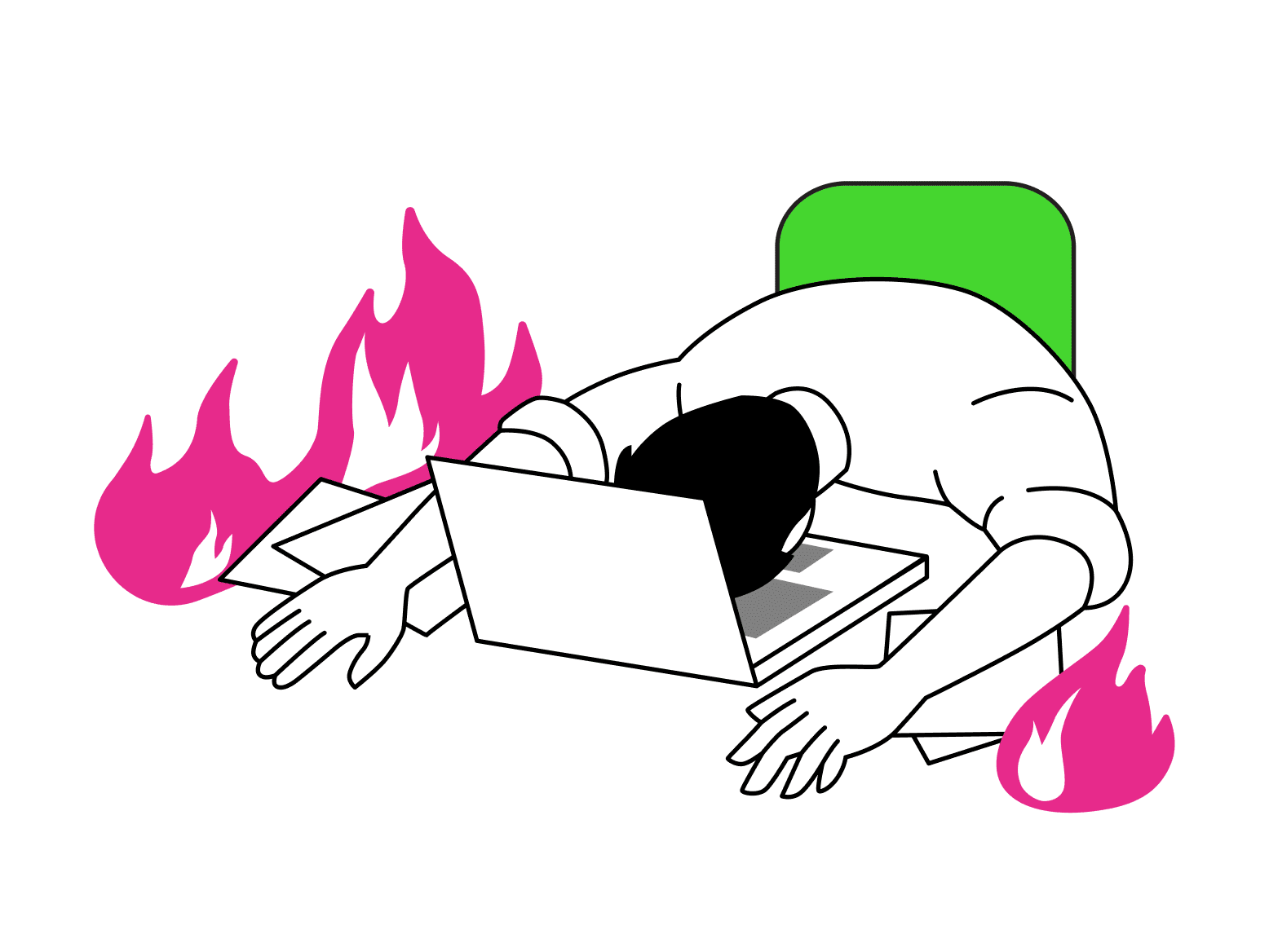 Colorful illustration of flames for design projects