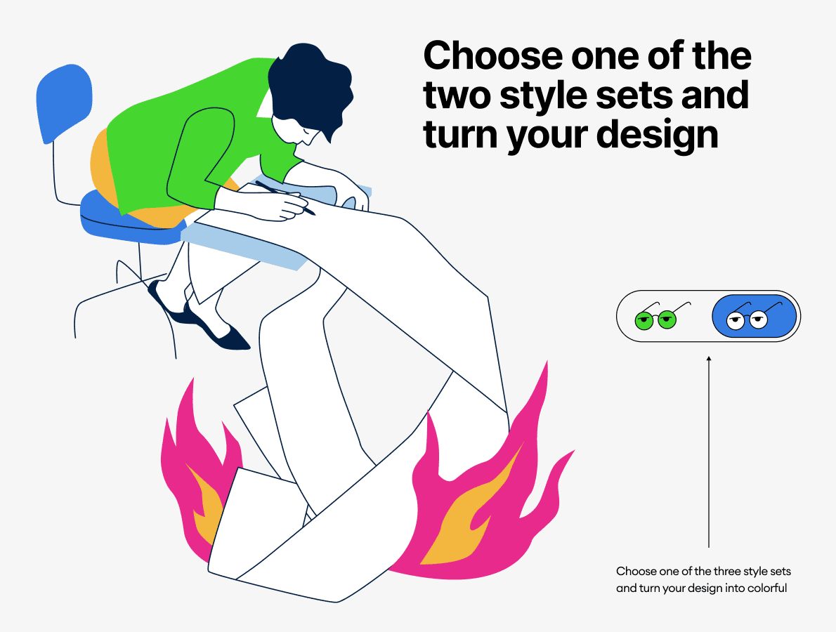 Dynamic flame illustration for creative use