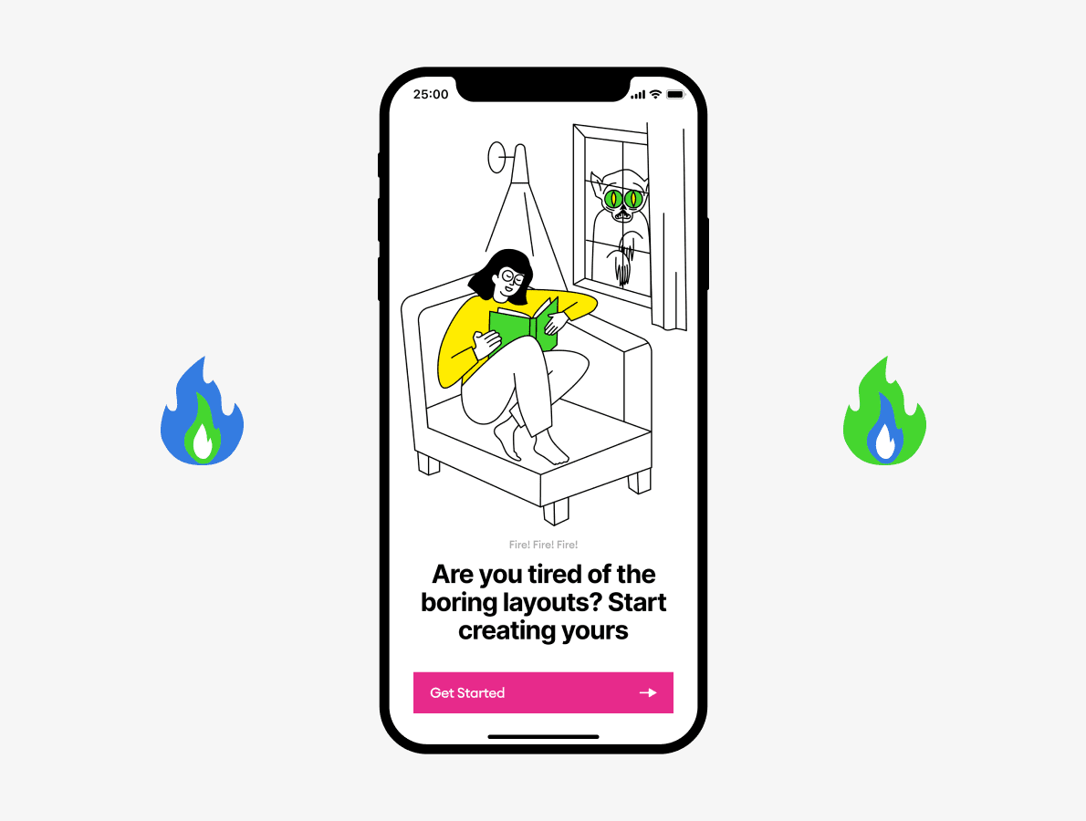 Energetic fire-themed graphic for digital media