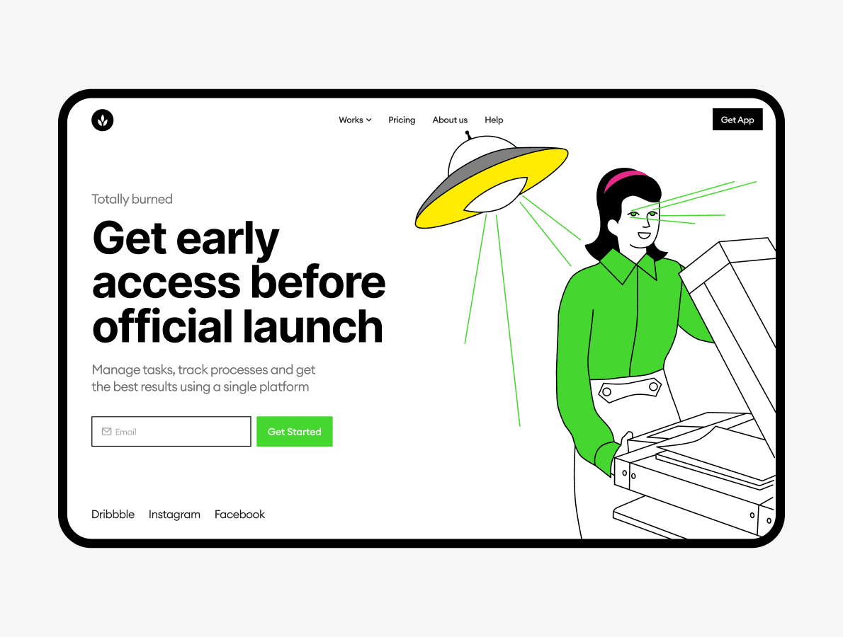 Catchy on fire illustration that sparks interest