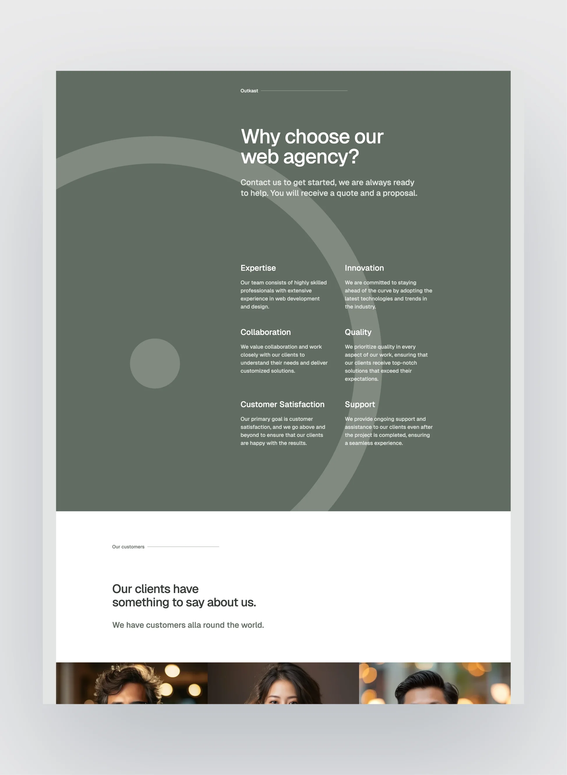 Typography and structured layout in Outkast template
