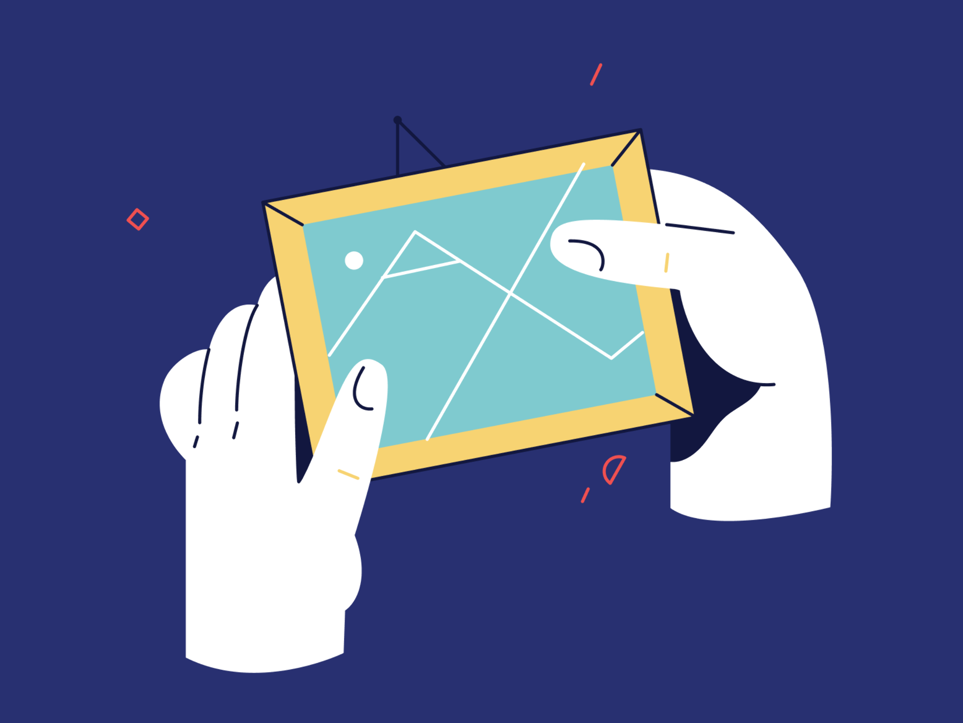 Palm illustrations in vibrant colors