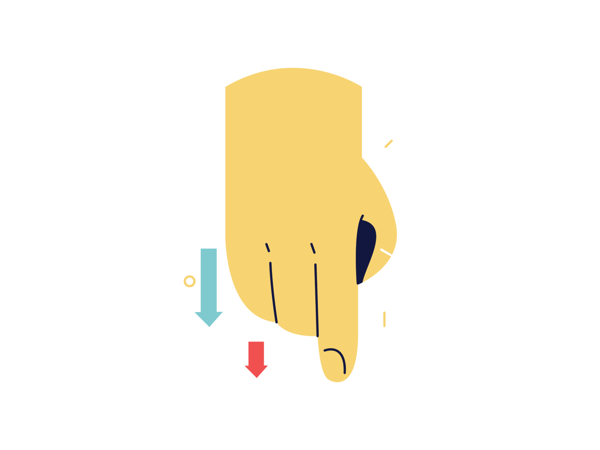 Hand-drawn palm illustration set