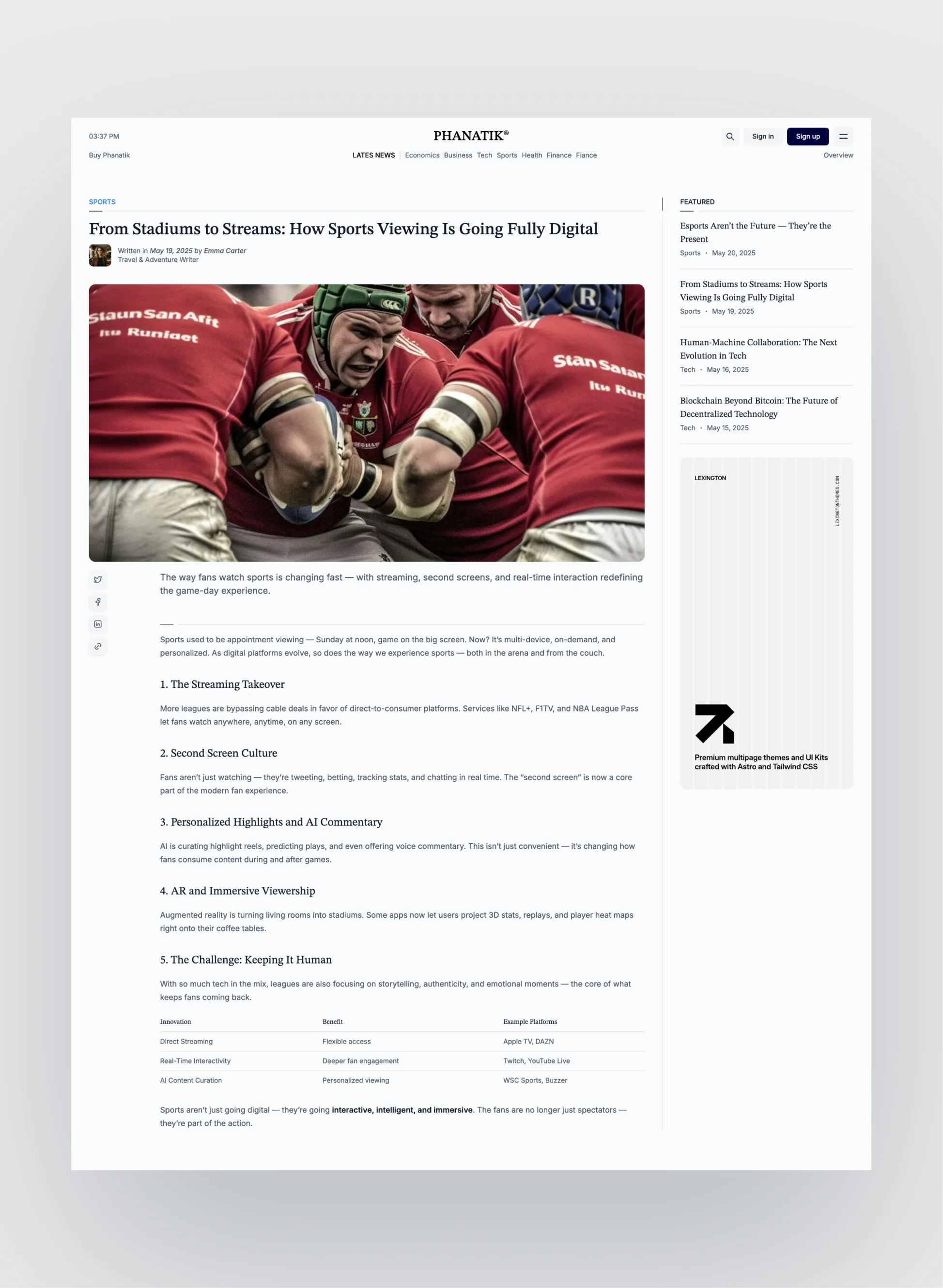 Multi-author publishing feature in Phanatik