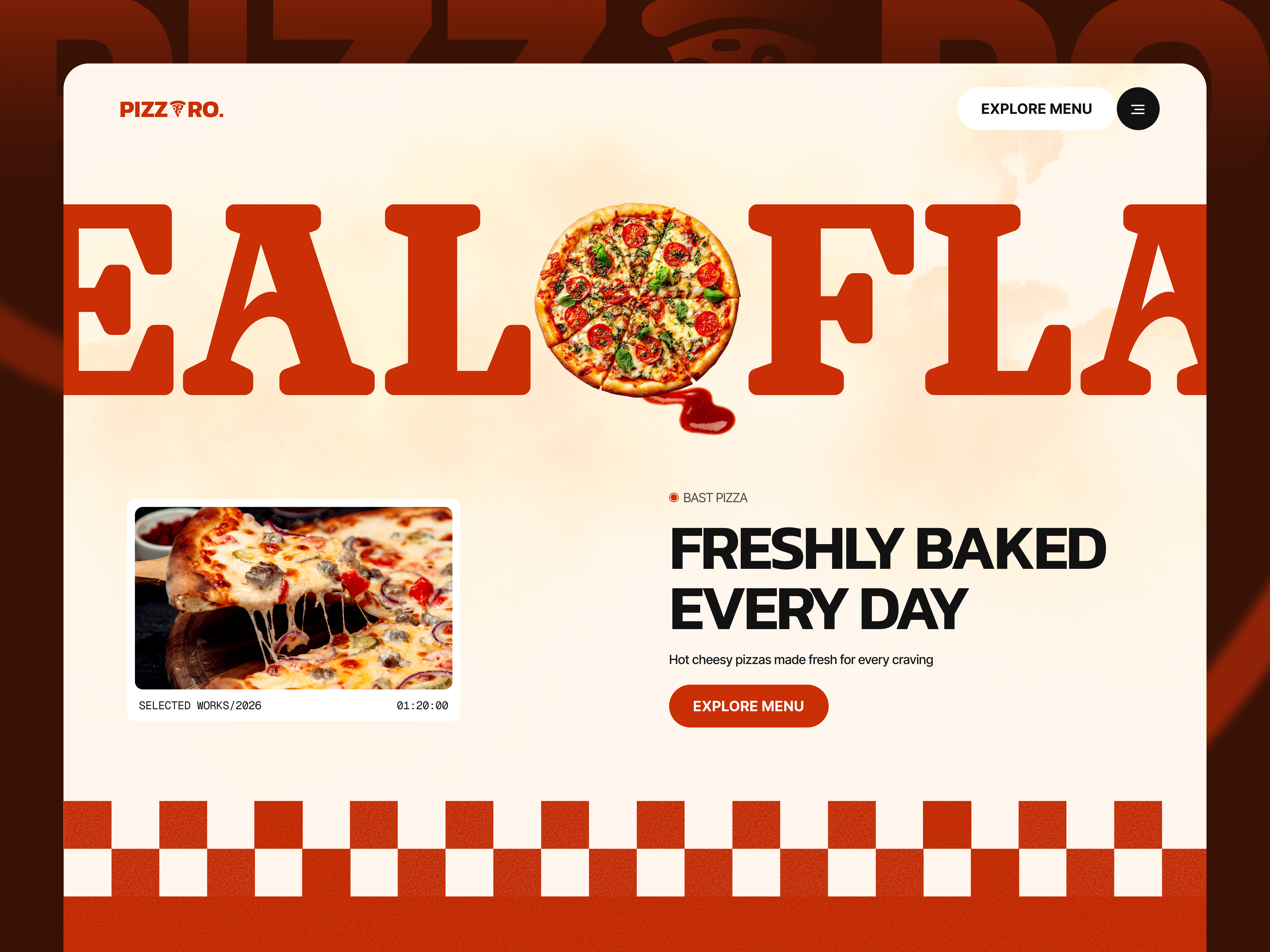Pizzaro Framer template homepage preview