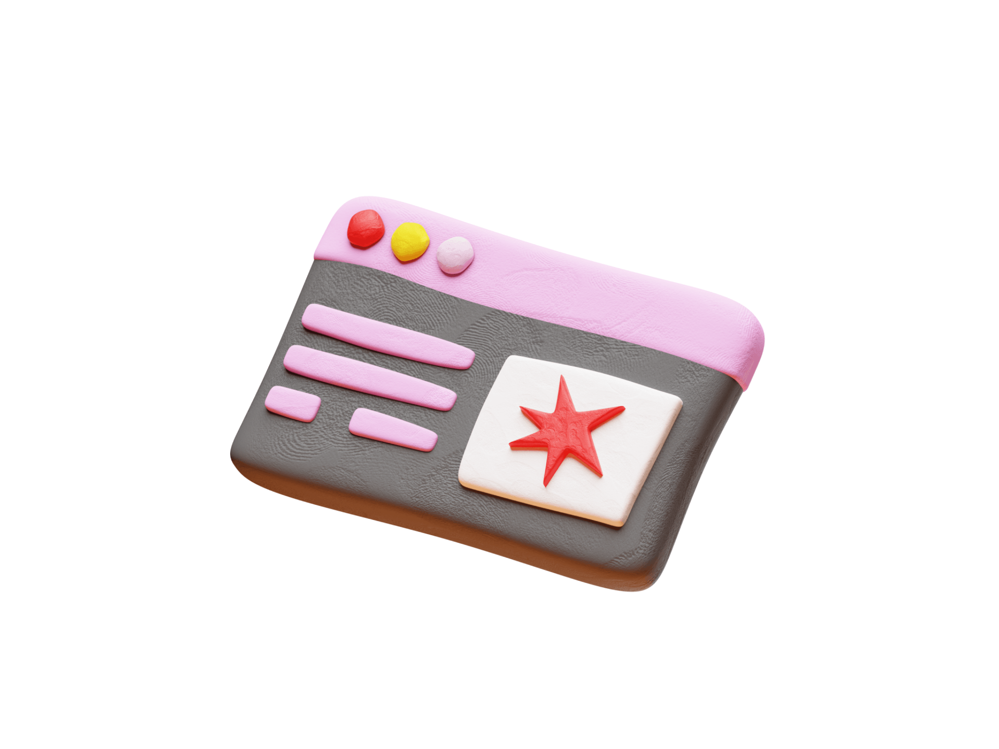Everyday objects represented in Plasticine 3D style