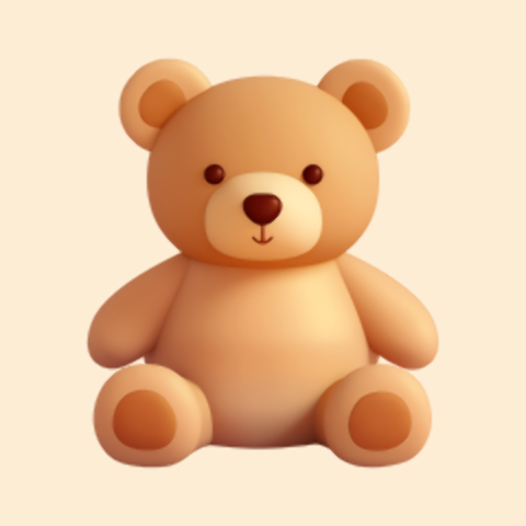 A whimsical teddy bear illustration in bright colors